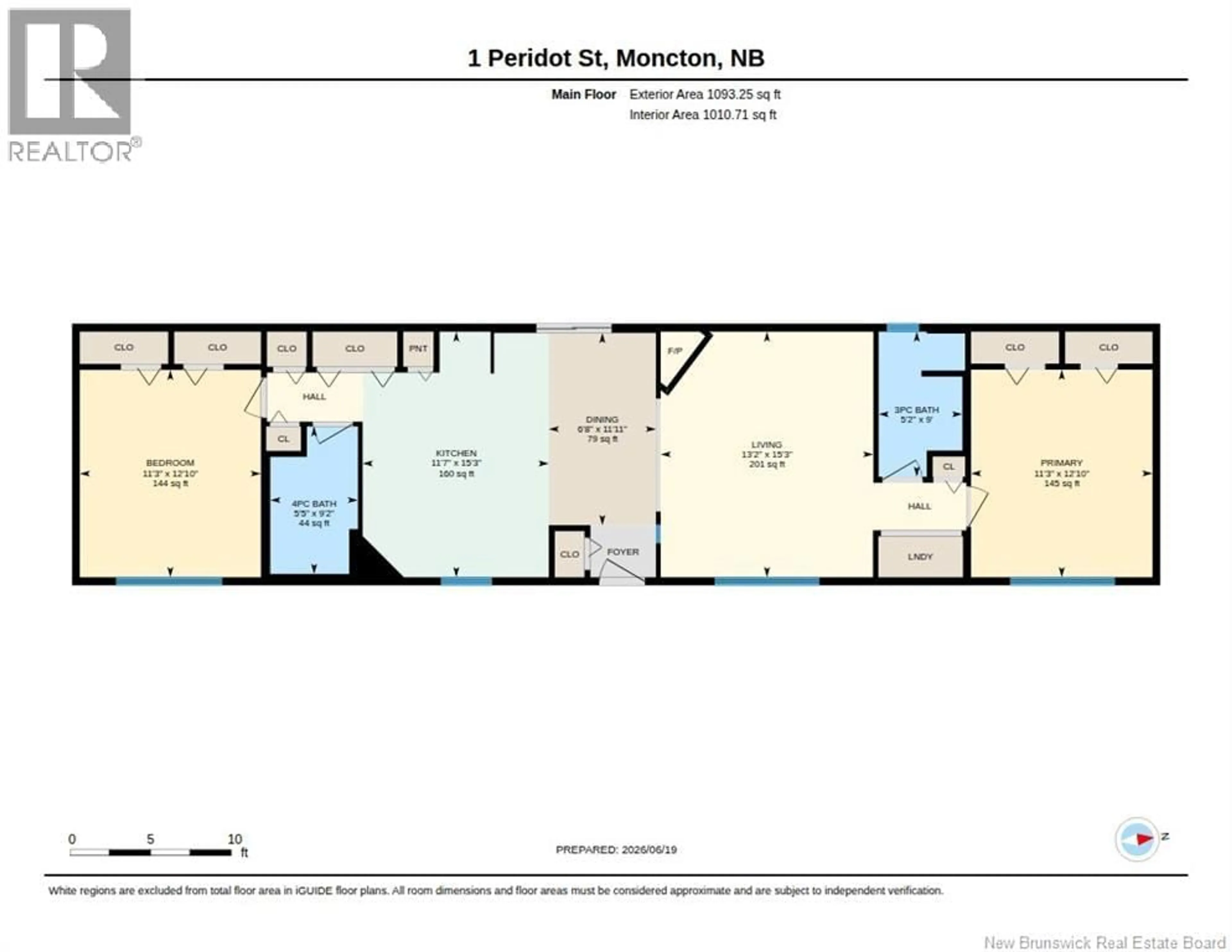 Floor plan for 1 PERIDOT, Moncton New Brunswick E1H3E4