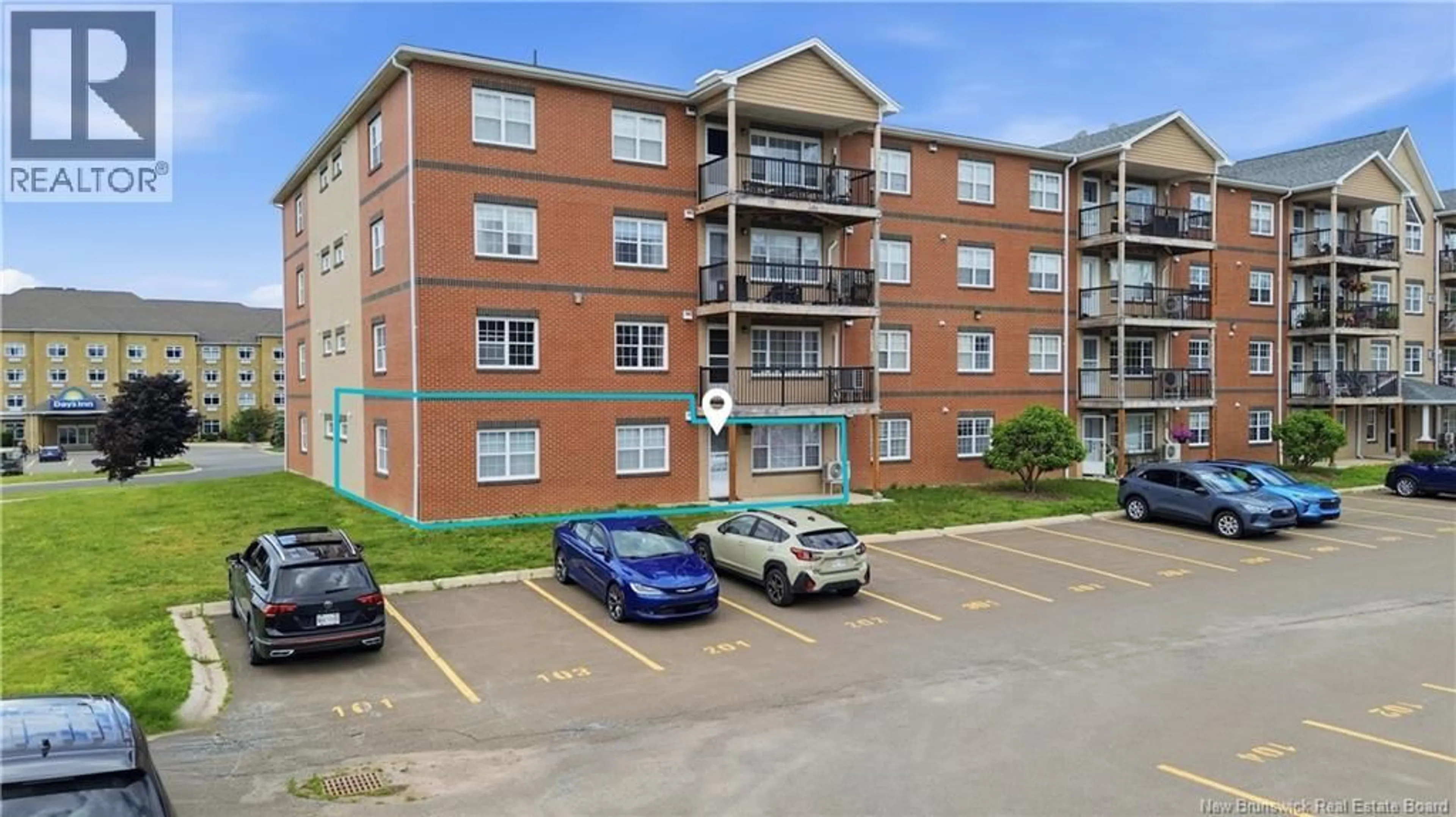 A pic from outside/outdoor area/front of a property/back of a property/a pic from drone, street for 101 - 65 BRAYSON BOULEVARD, Oromocto New Brunswick E2V0J2