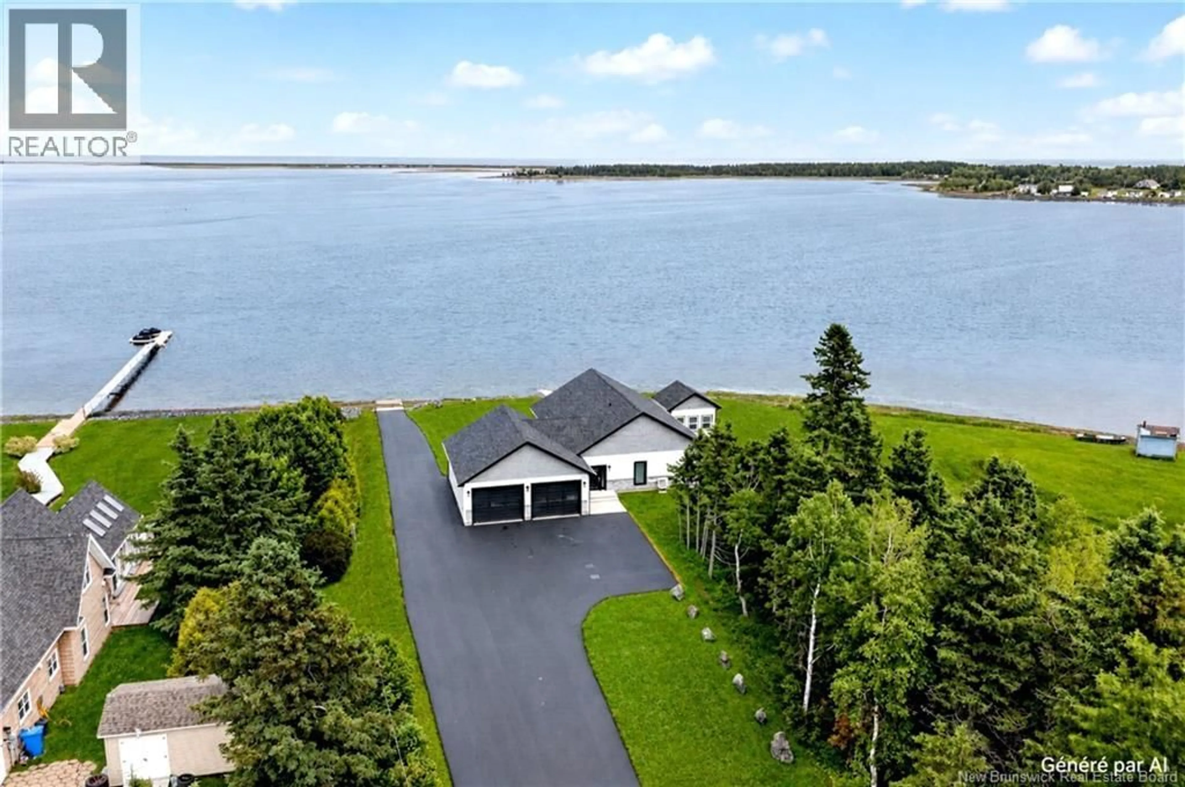 A pic from outside/outdoor area/front of a property/back of a property/a pic from drone, water/lake/river/ocean view for 293 CH SAULNIER EST, Tracadie New Brunswick E1X1E3