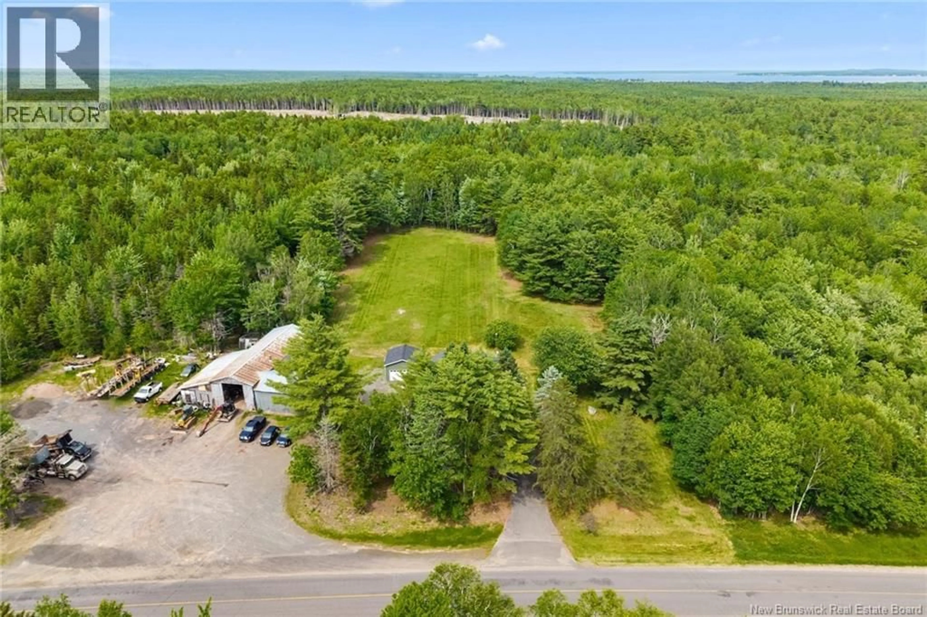 A pic from outside/outdoor area/front of a property/back of a property/a pic from drone, forest/trees view for 1959 ROUTE 690, Douglas Harbour New Brunswick E3B1W1