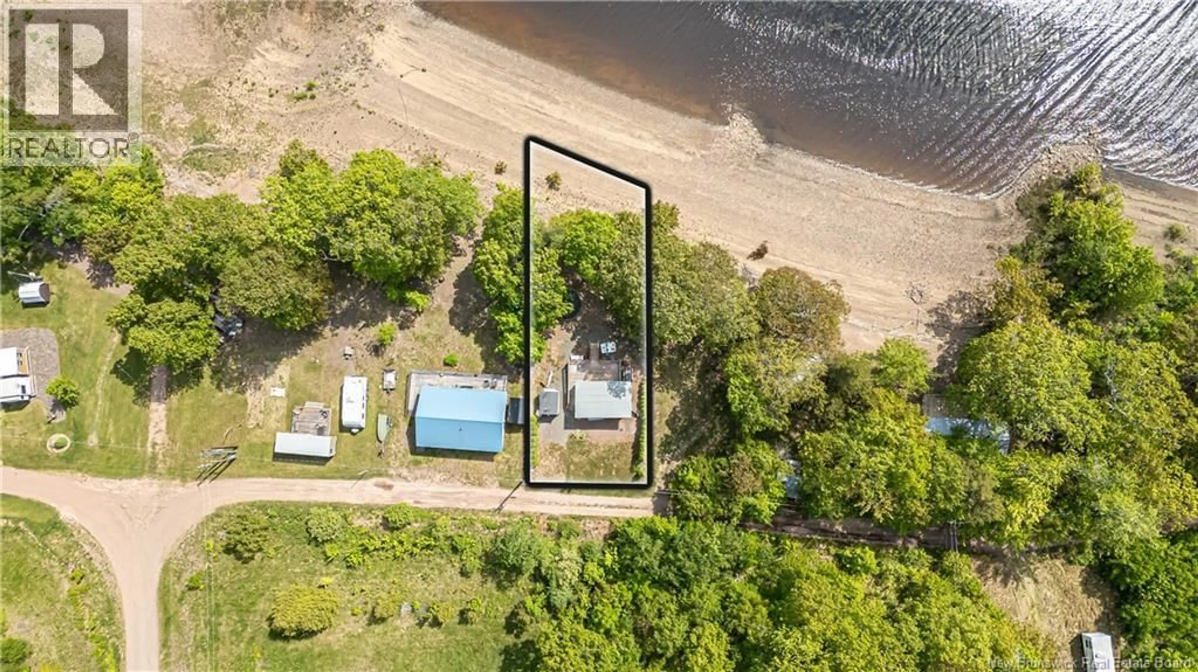 A pic from outside/outdoor area/front of a property/back of a property/a pic from drone, water/lake/river/ocean view for 47 WASHADEMOAK LANE, Cambridge-Narrows New Brunswick E4C4M5