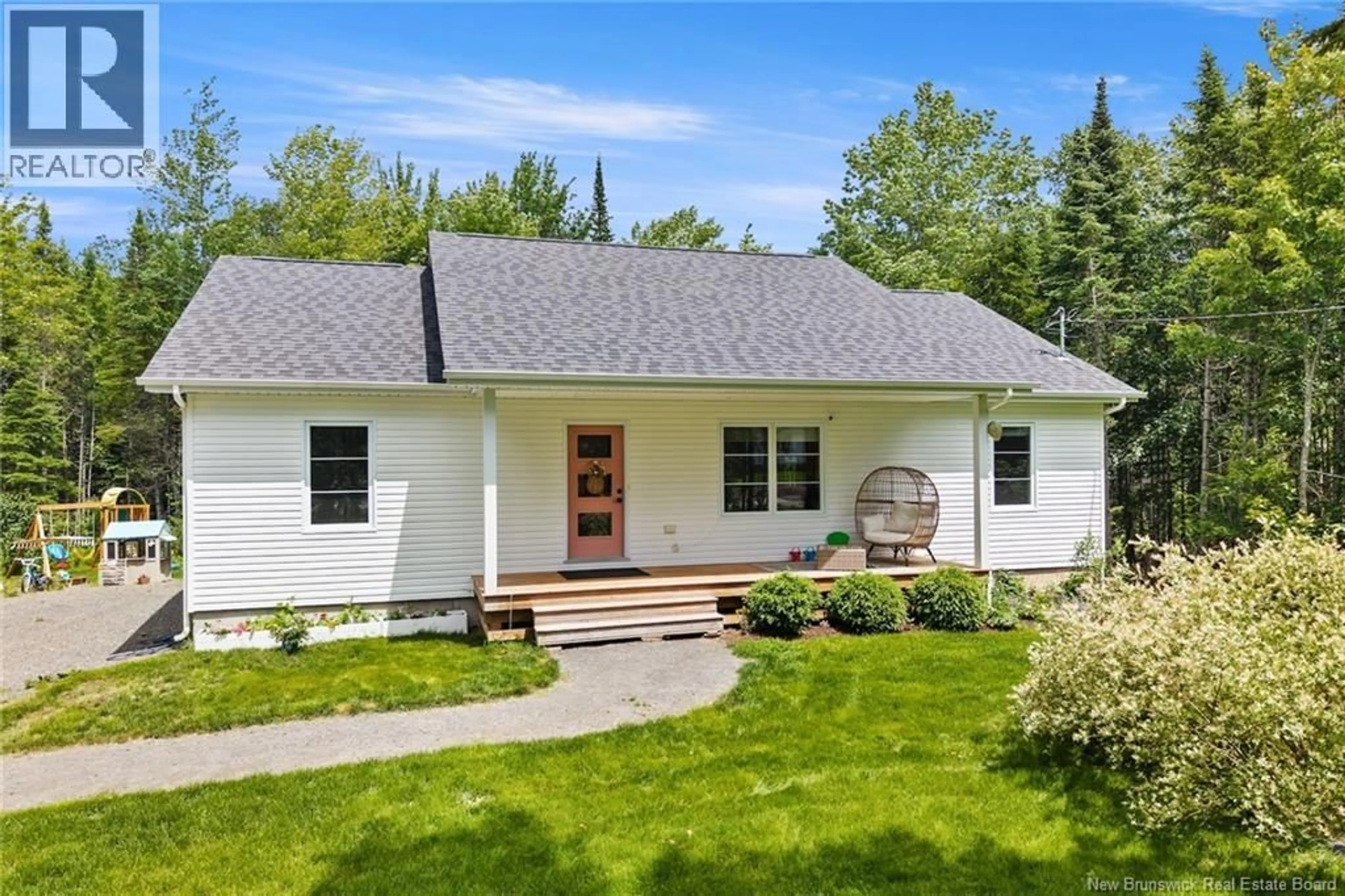 Home with vinyl exterior material, street for 17 PEABODY ROAD, Rusagonis New Brunswick E3B8Z6