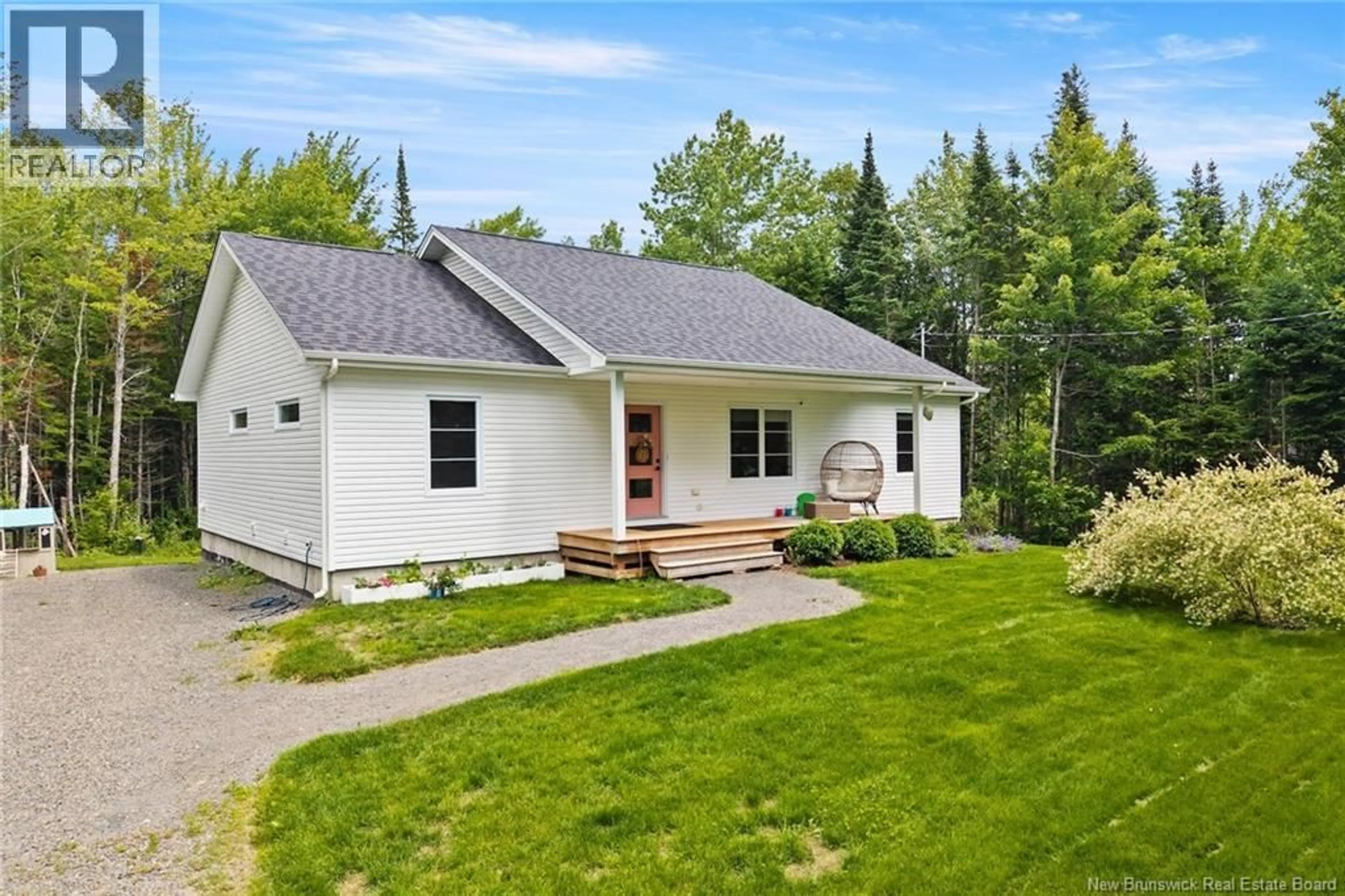 Home with vinyl exterior material, street for 17 PEABODY ROAD, Rusagonis New Brunswick E3B8Z6