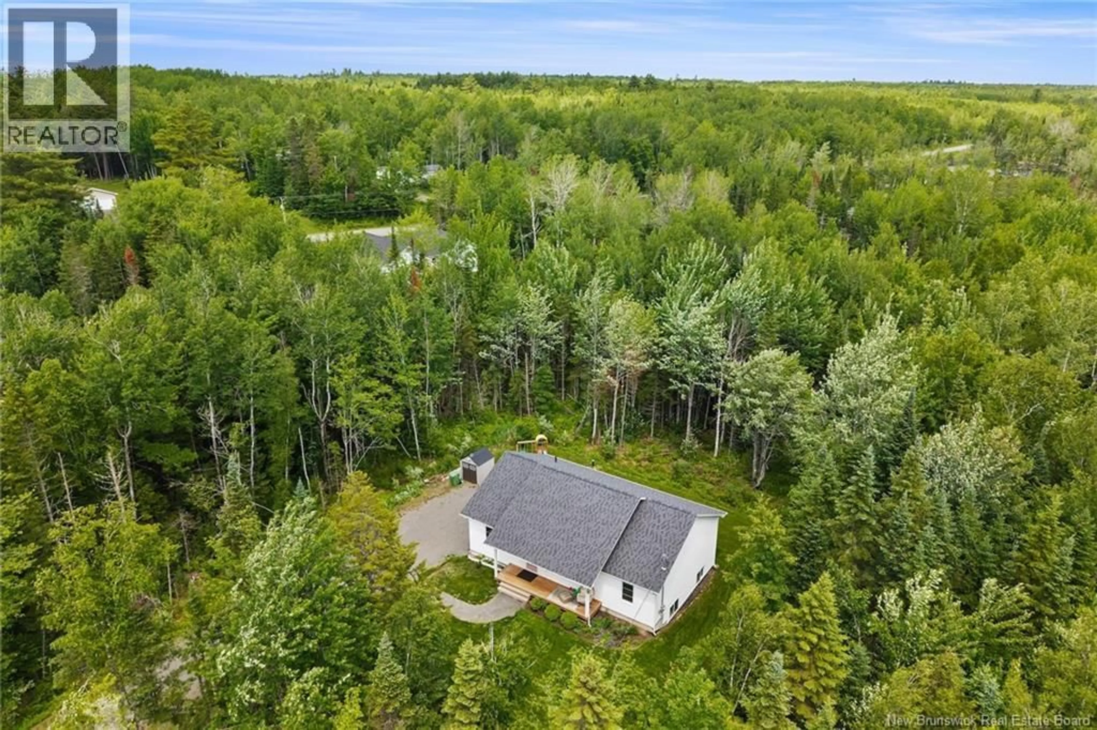 A pic from outside/outdoor area/front of a property/back of a property/a pic from drone, forest/trees view for 17 PEABODY ROAD, Rusagonis New Brunswick E3B8Z6
