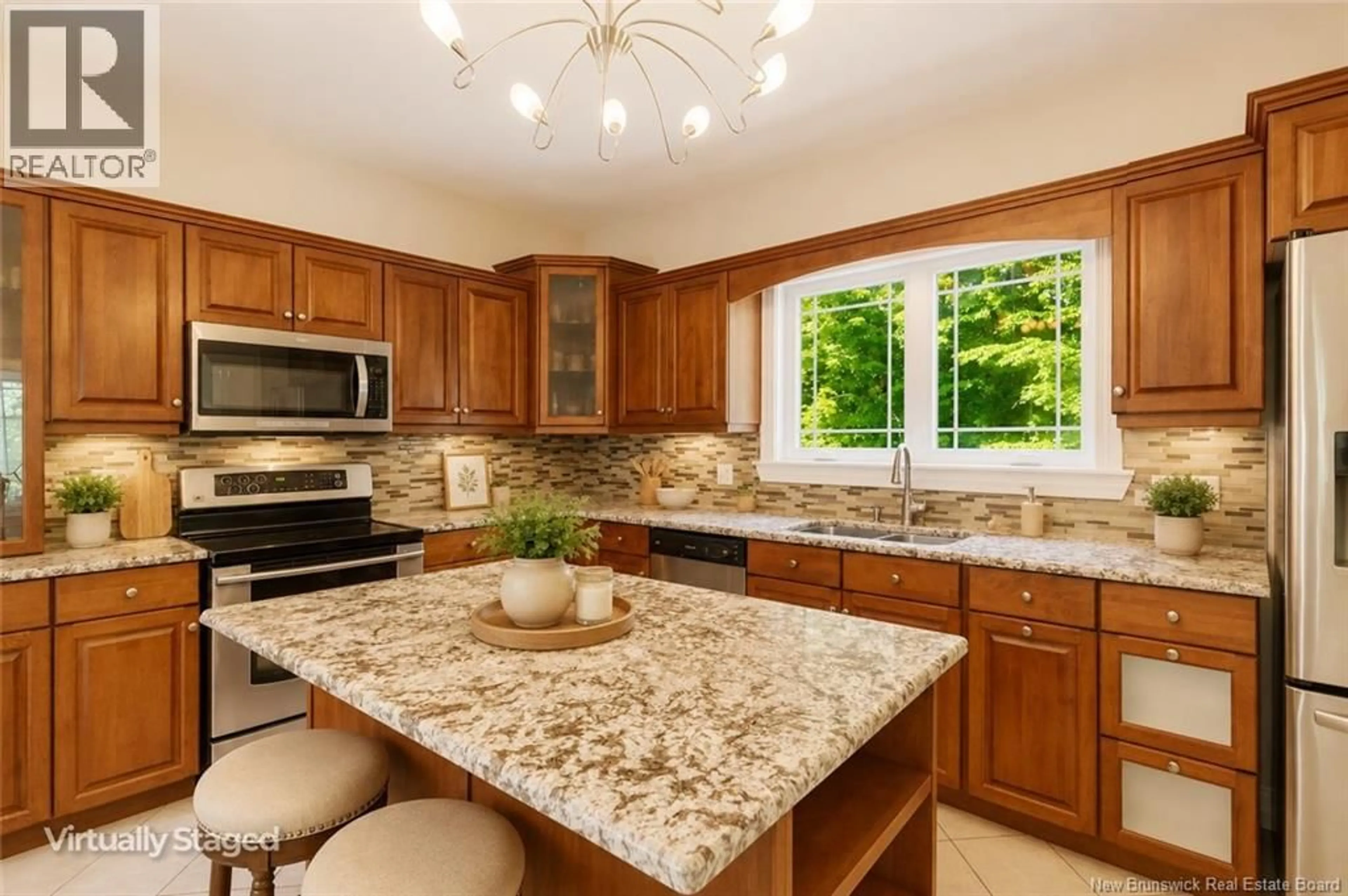 Open concept kitchen, ceramic/tile floor for 15 GERVAIS COURT, Fredericton New Brunswick E3C1L4