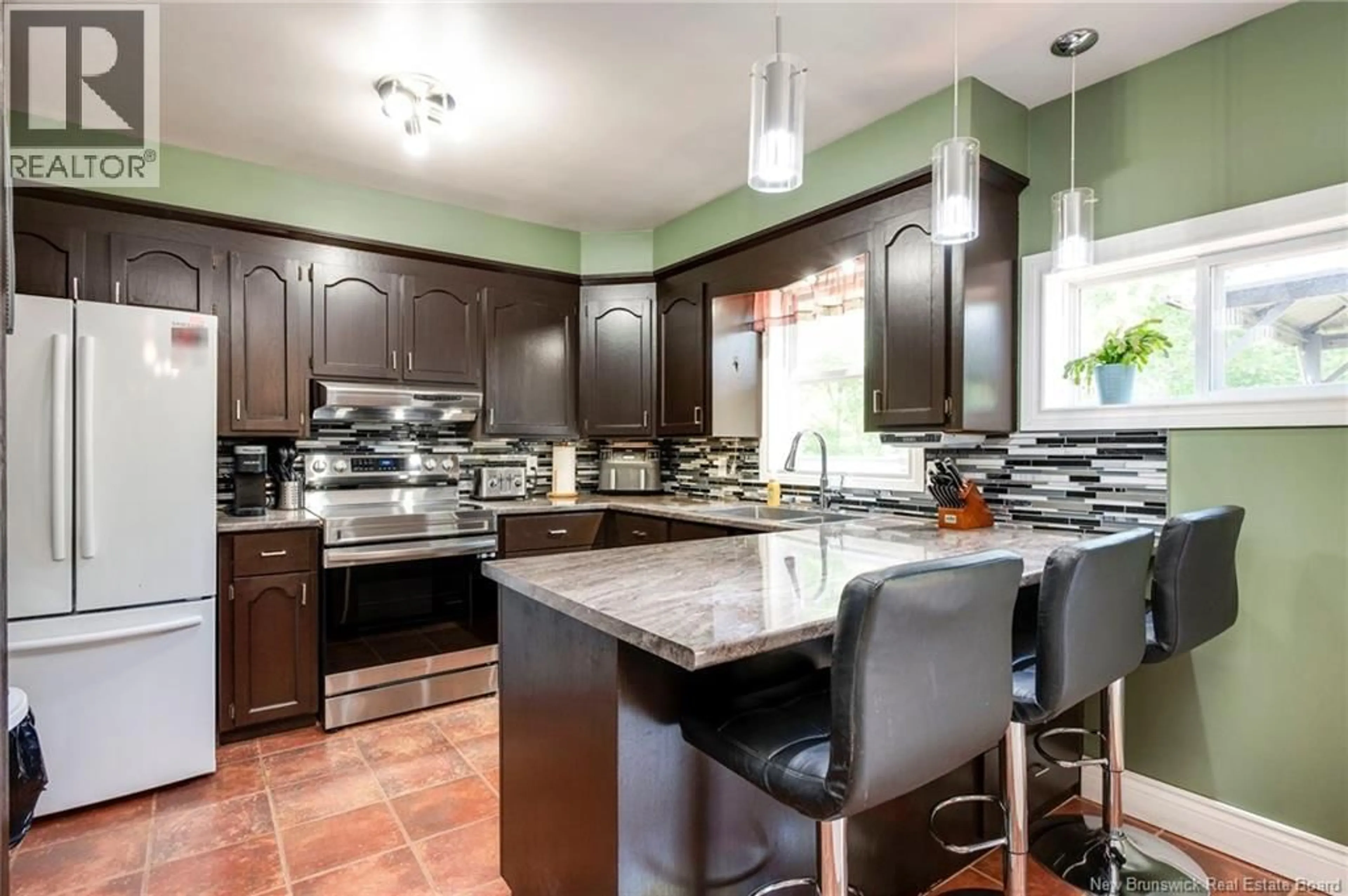Open concept kitchen, ceramic/tile floor for 9 ANNA AVENUE, Rothesay New Brunswick E2S1A3