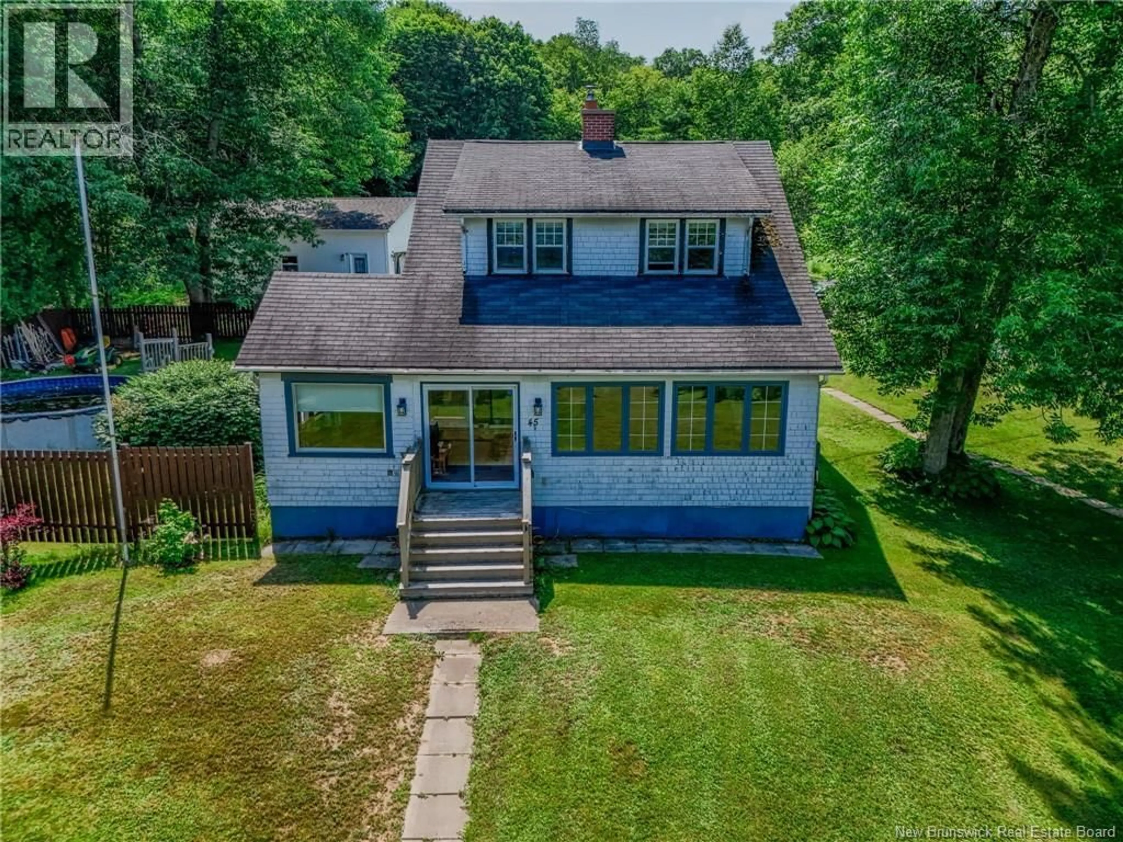 A pic from outside/outdoor area/front of a property/back of a property/a pic from drone, water/lake/river/ocean view for 45 NEREPIS ROAD, Grand Bay-Westfield New Brunswick E5K2Y5