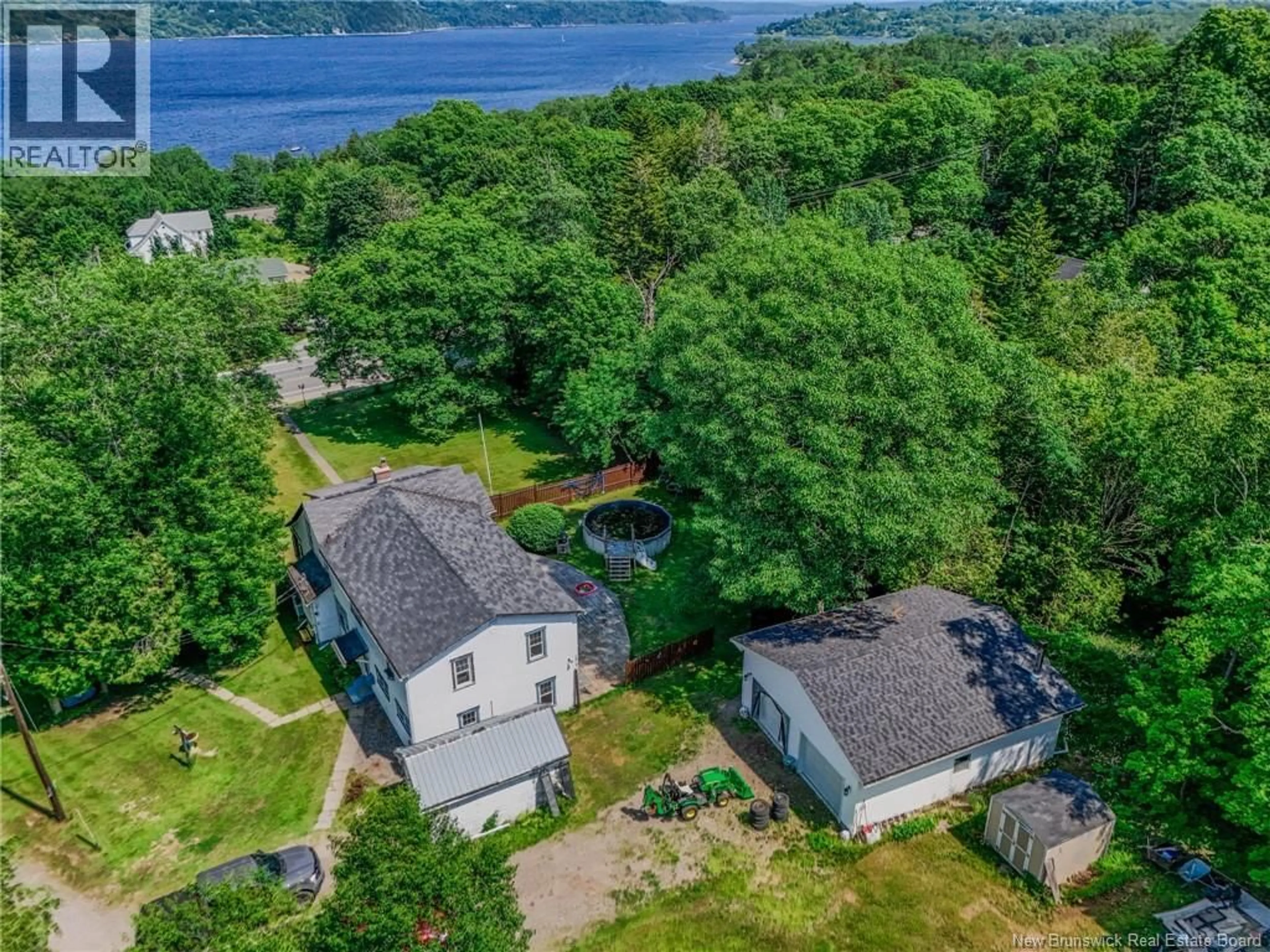 A pic from outside/outdoor area/front of a property/back of a property/a pic from drone, water/lake/river/ocean view for 45 NEREPIS ROAD, Grand Bay-Westfield New Brunswick E5K2Y5