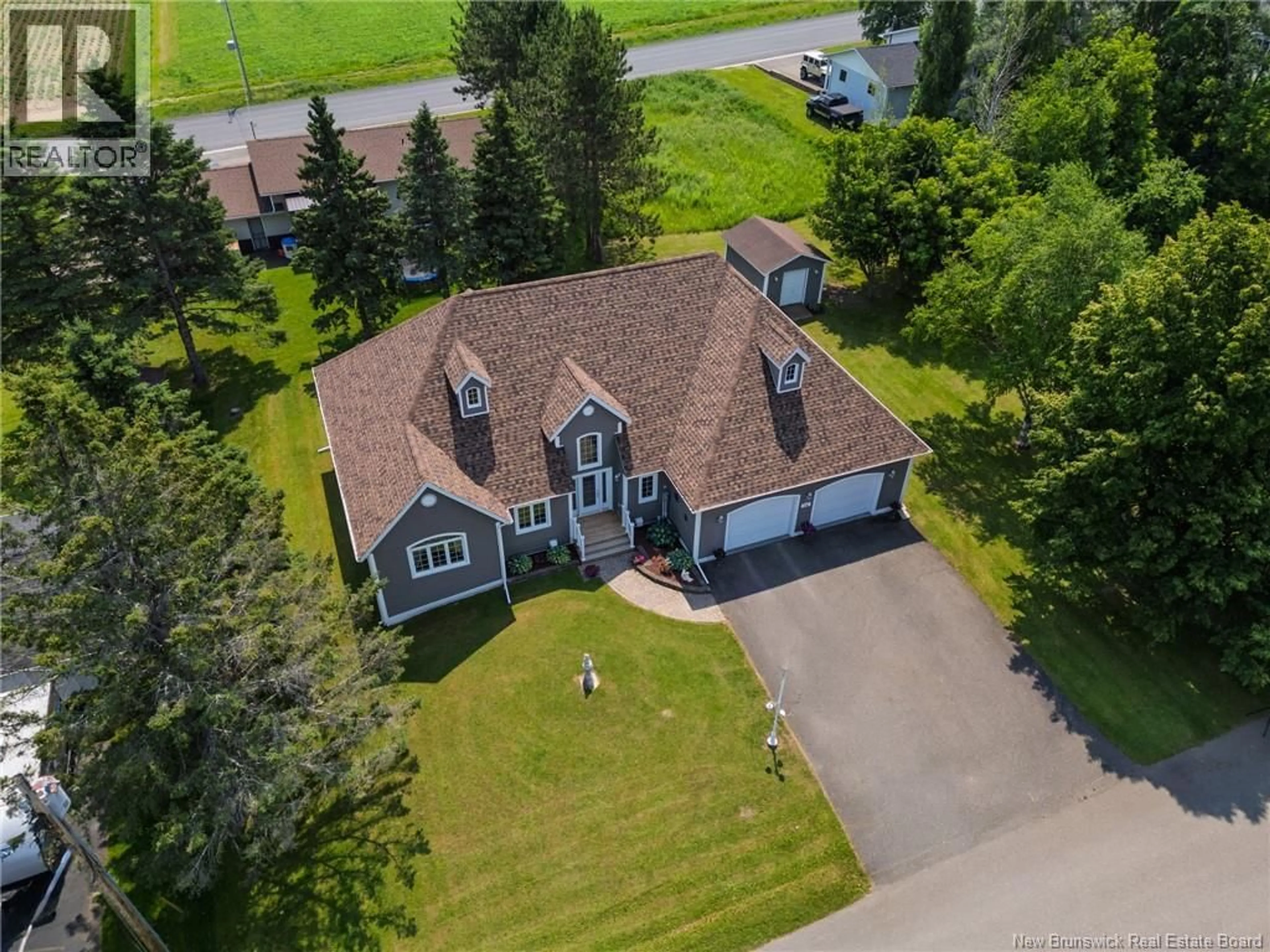 A pic from outside/outdoor area/front of a property/back of a property/a pic from drone, street for 112 BOURGOIN, Drummond New Brunswick E3Y1K1