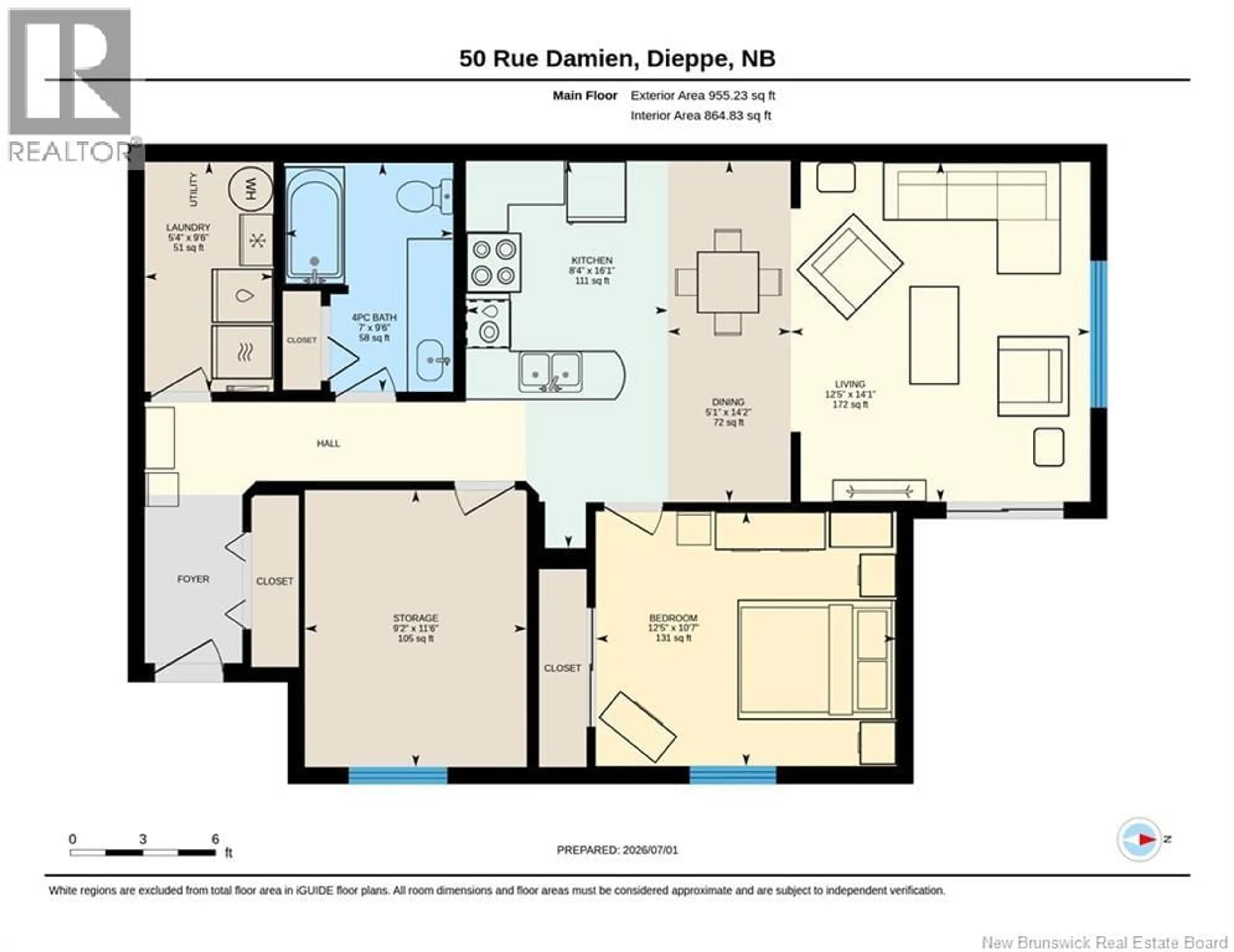 Floor plan for 6 - 50 DAMIEN STREET, Dieppe New Brunswick E1A1T2
