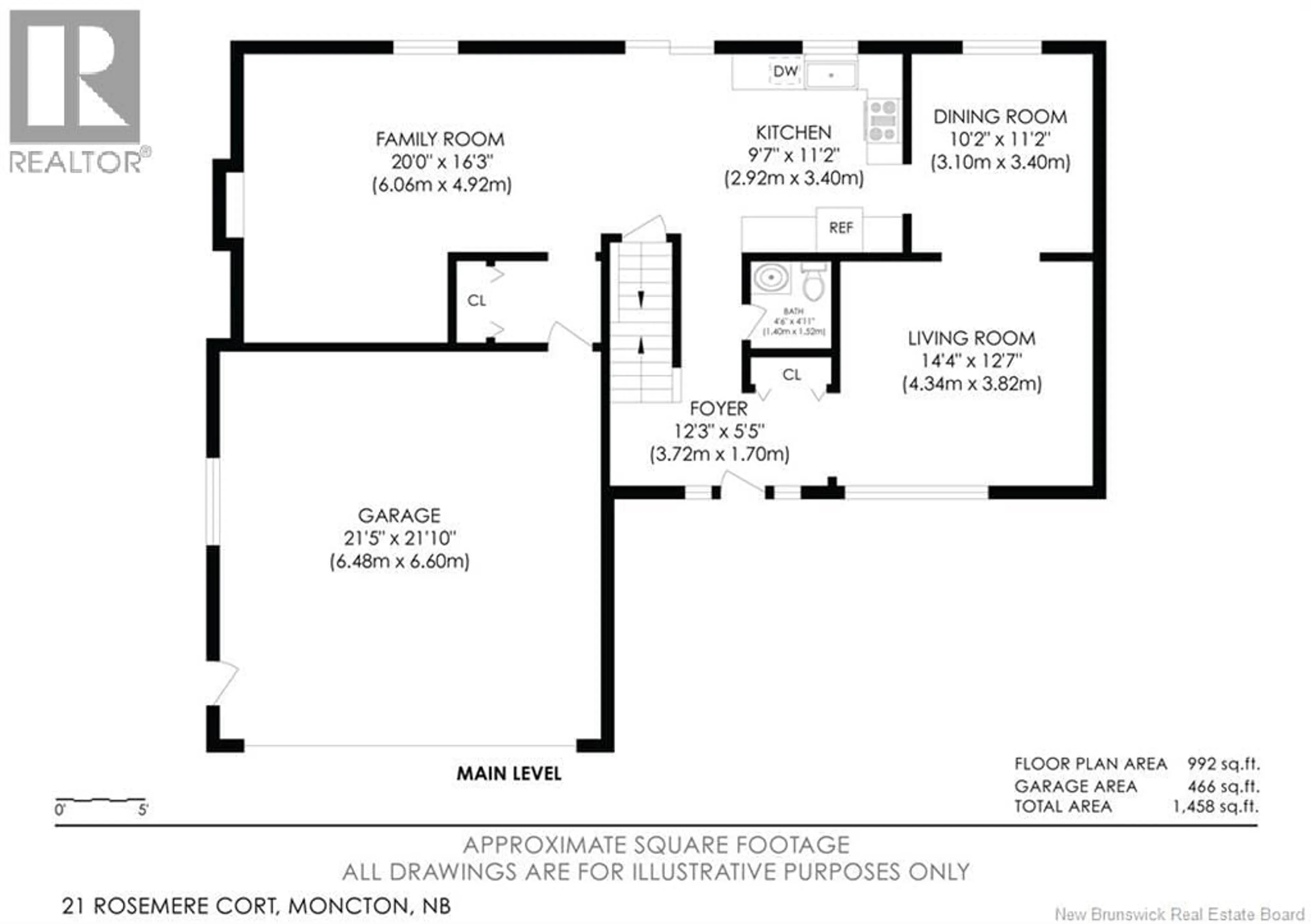 Floor plan for 21 ROSEMERE COURT, Moncton New Brunswick E1C9W2