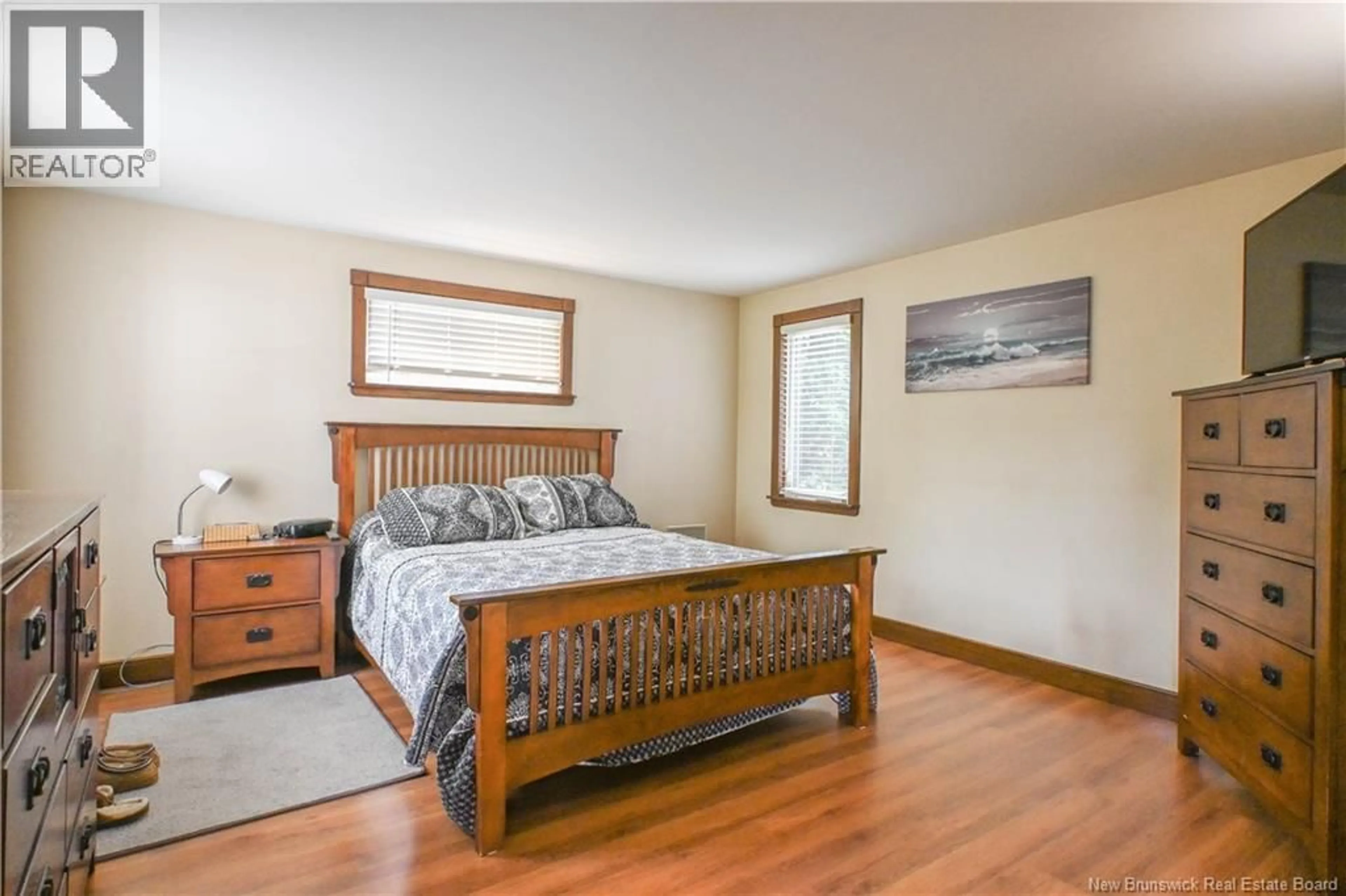 Bedroom with bed, wood/laminate floor for 44 FABIEN O STREET, Canton Des Basques New Brunswick E1X2H5
