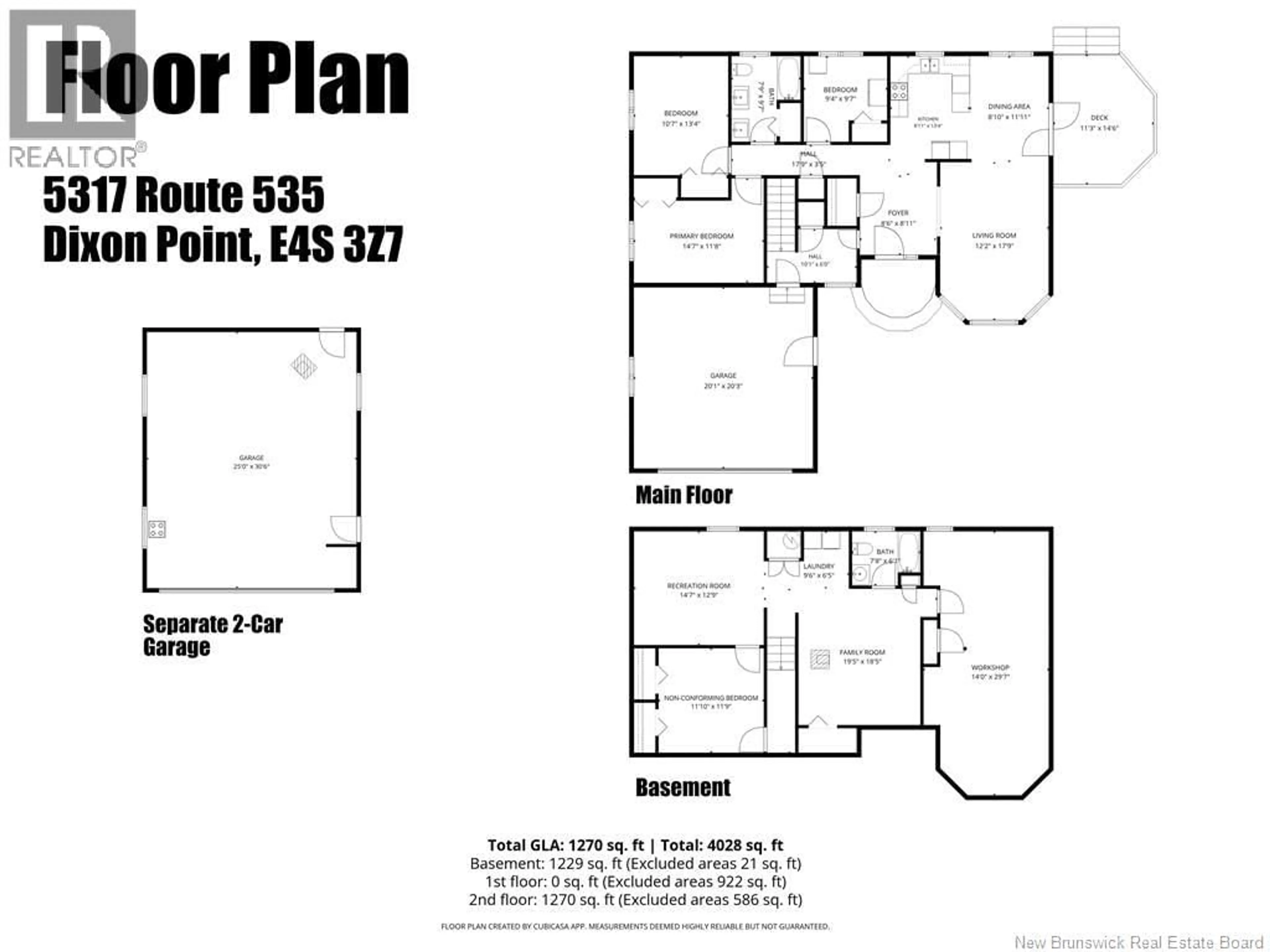 Floor plan for 5317 ROUTE 535, Dixon Point New Brunswick E4S3Z7