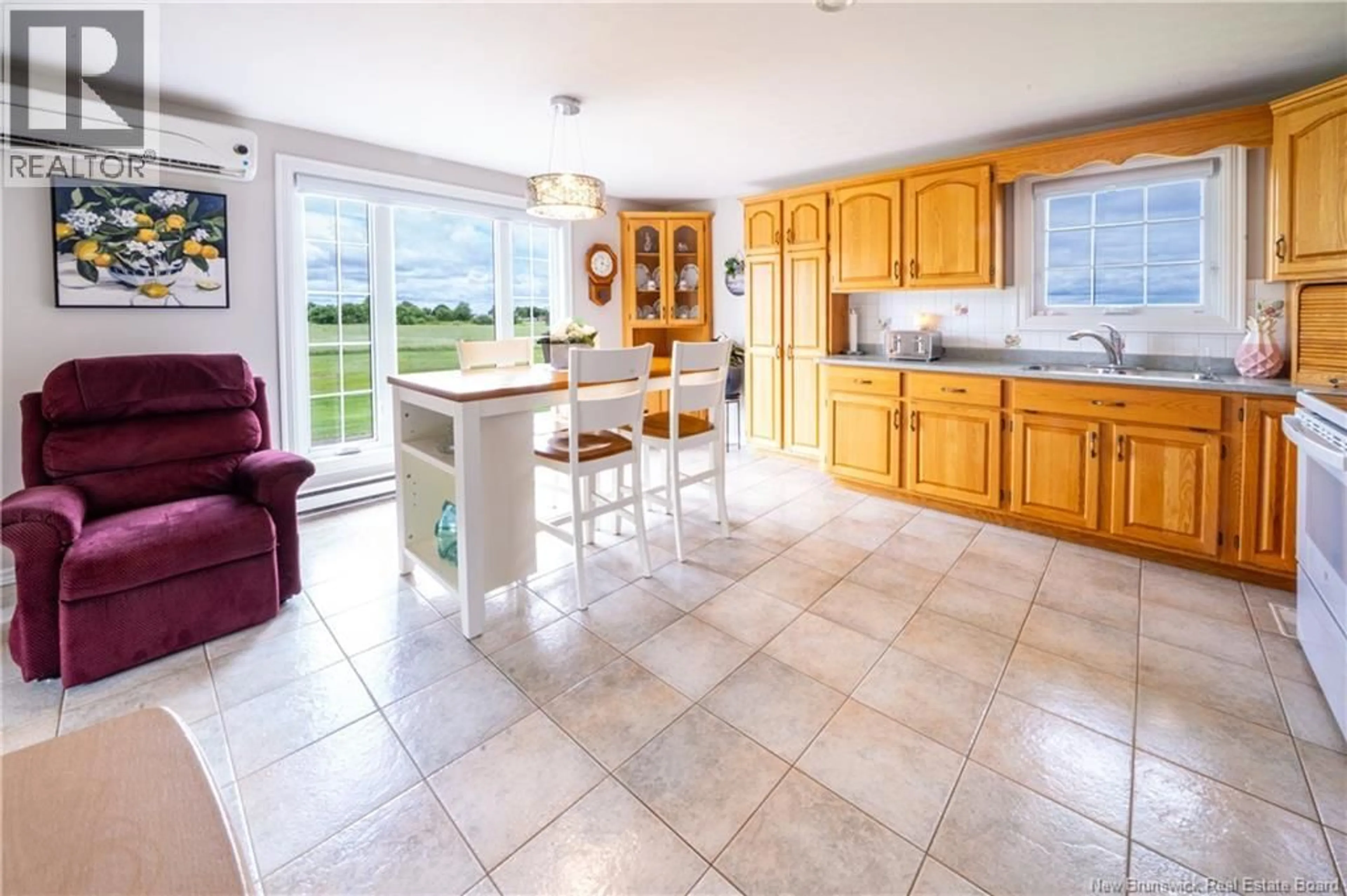 Open concept kitchen, ceramic/tile floor for 1699 ROUTE 485, Saint-Paul New Brunswick E4T3K1