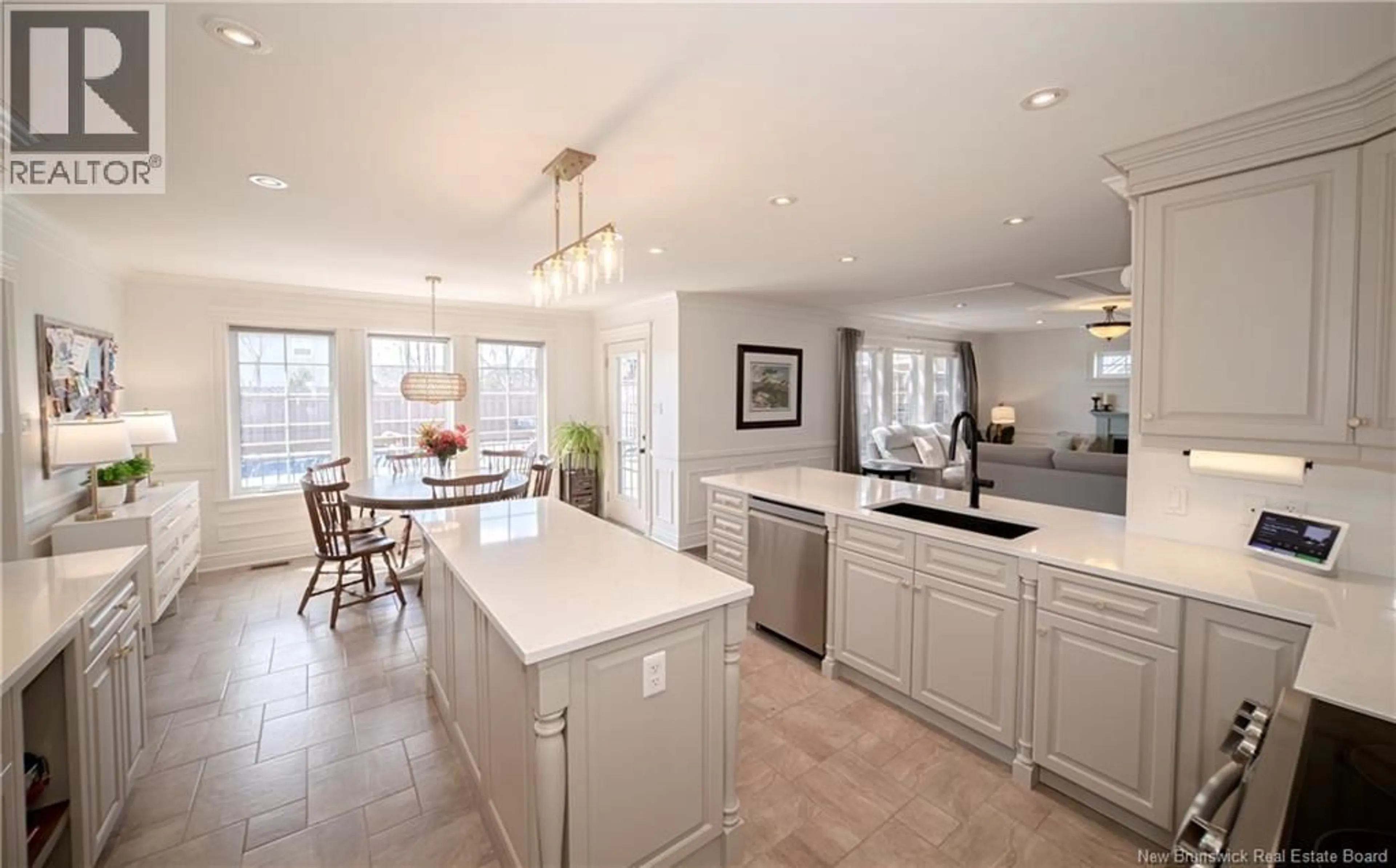 Open concept kitchen, ceramic/tile floor for 10 EMMA COURT, Fredericton New Brunswick E3G0W2