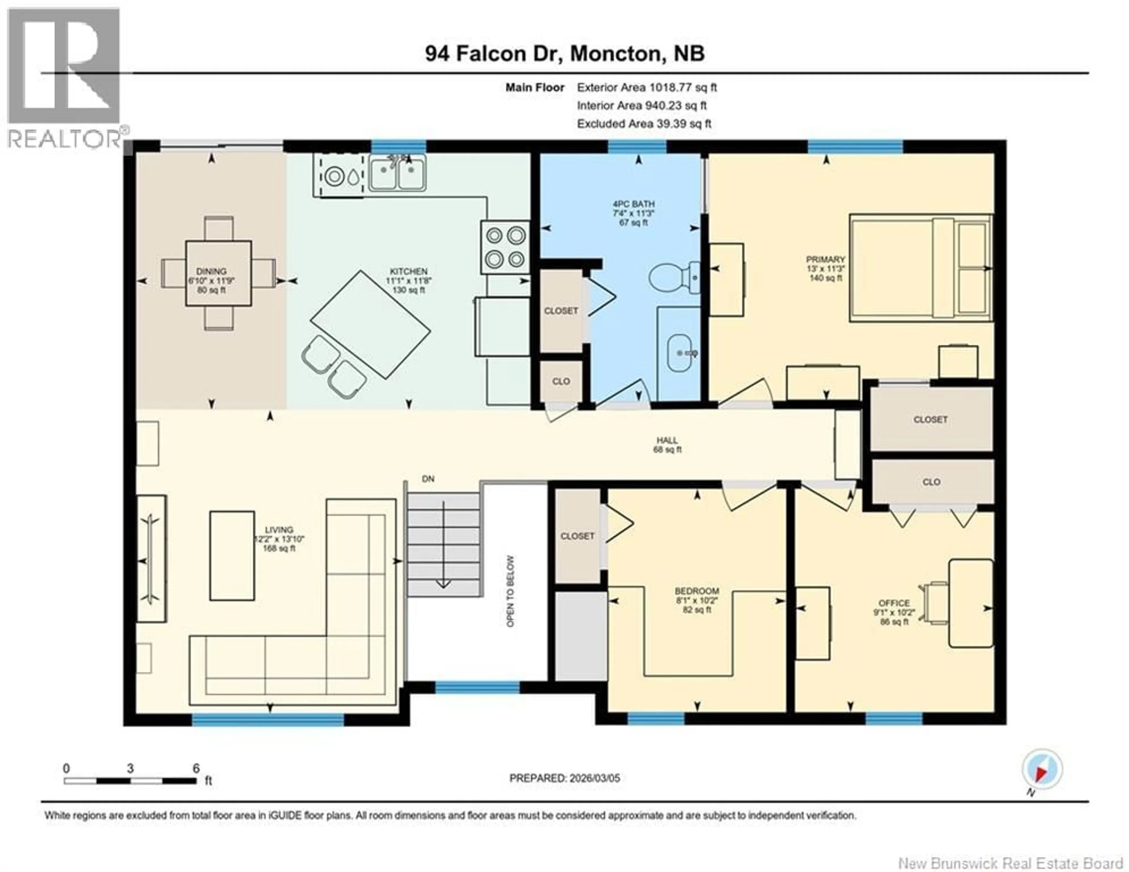 Floor plan for 94 FALCON, Moncton New Brunswick E1G0H7
