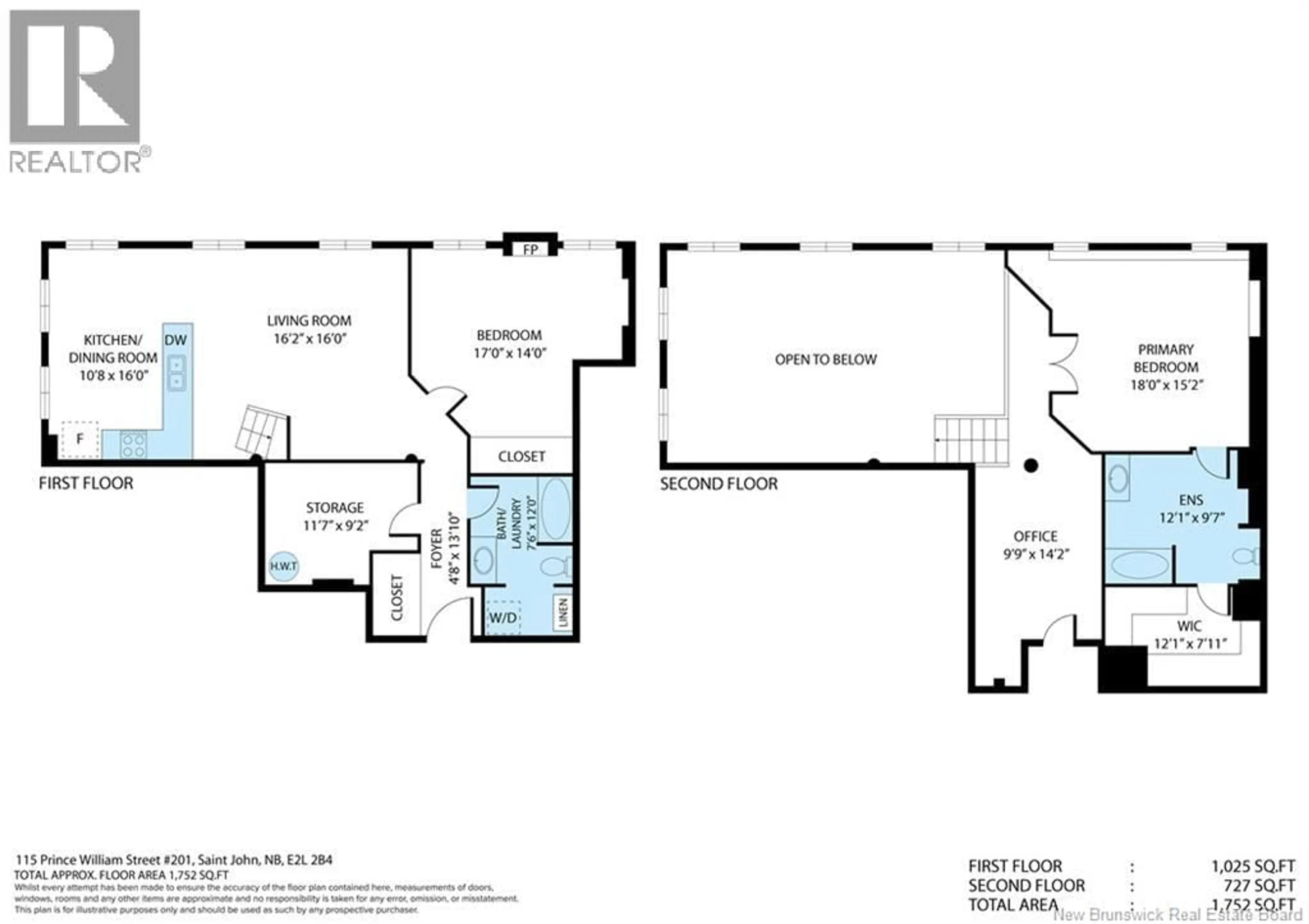 Floor plan for 201 - 115 PRINCE WILLIAM STREET, Saint John New Brunswick E2L2B4