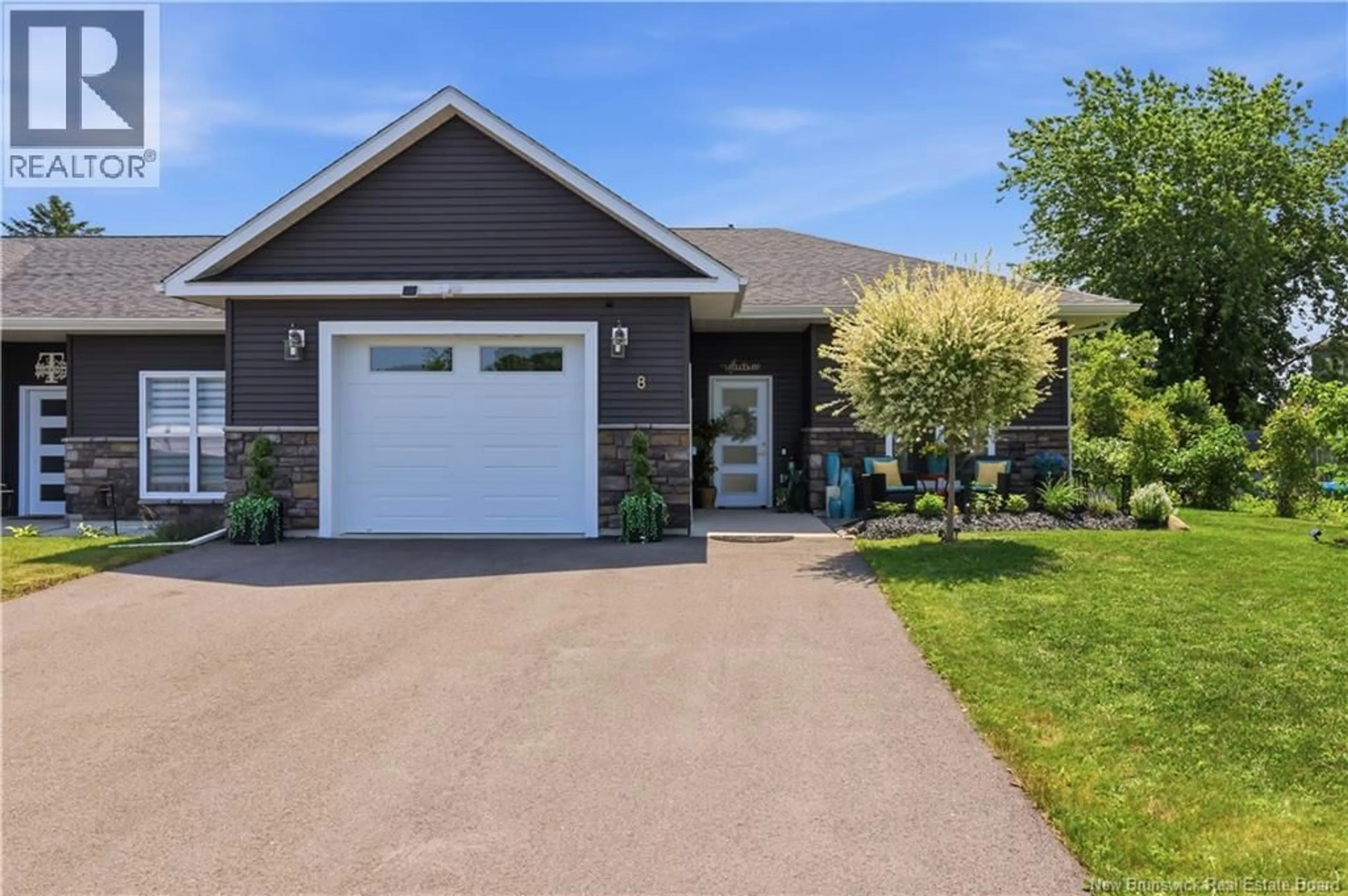 Home with vinyl exterior material, street for 8 LYNDA LANE, New Maryland New Brunswick E3C0N6