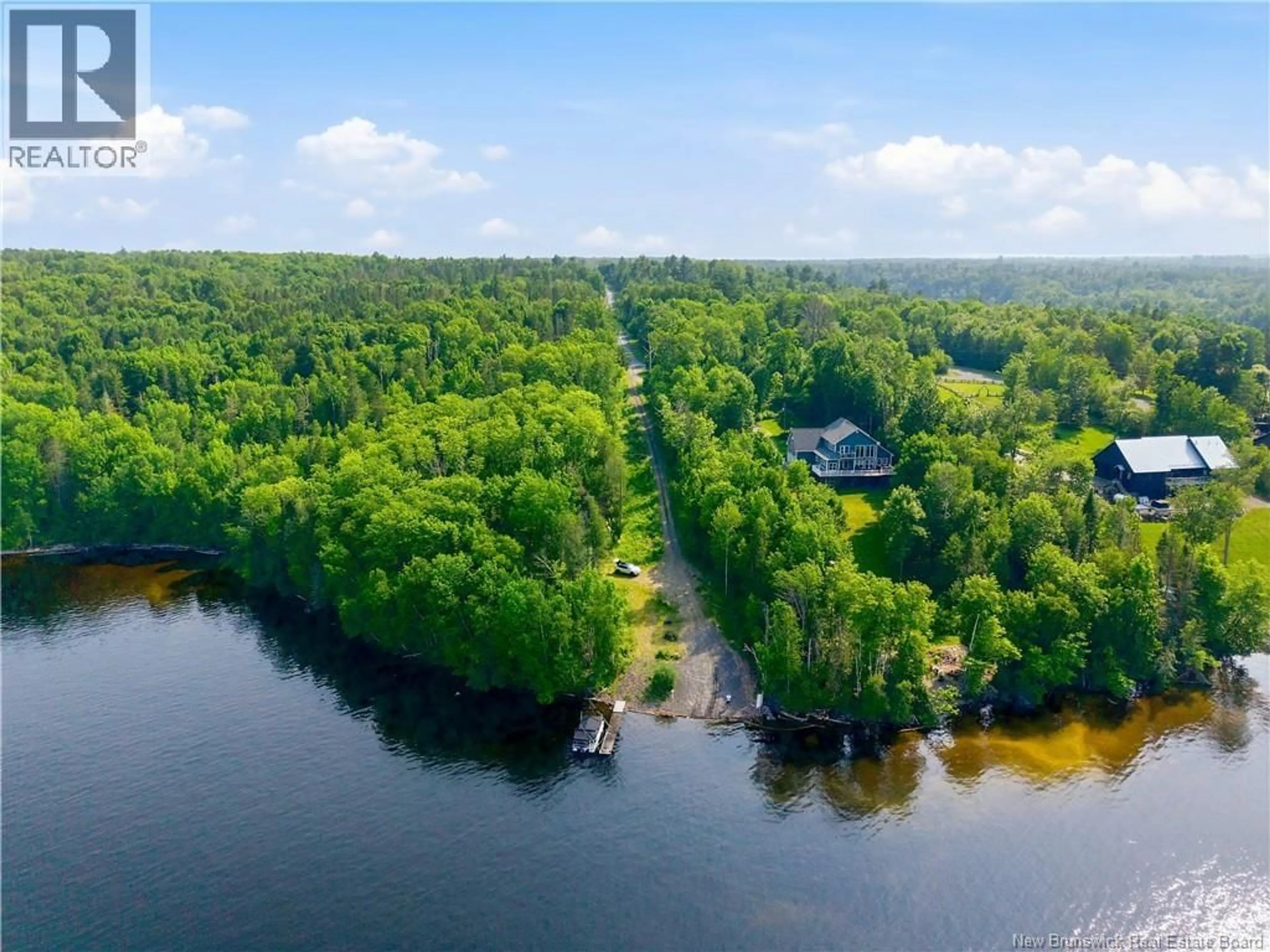 A pic from outside/outdoor area/front of a property/back of a property/a pic from drone, water/lake/river/ocean view for 30 LOYALIST LANE, Upper Kingsclear New Brunswick E3E0C3