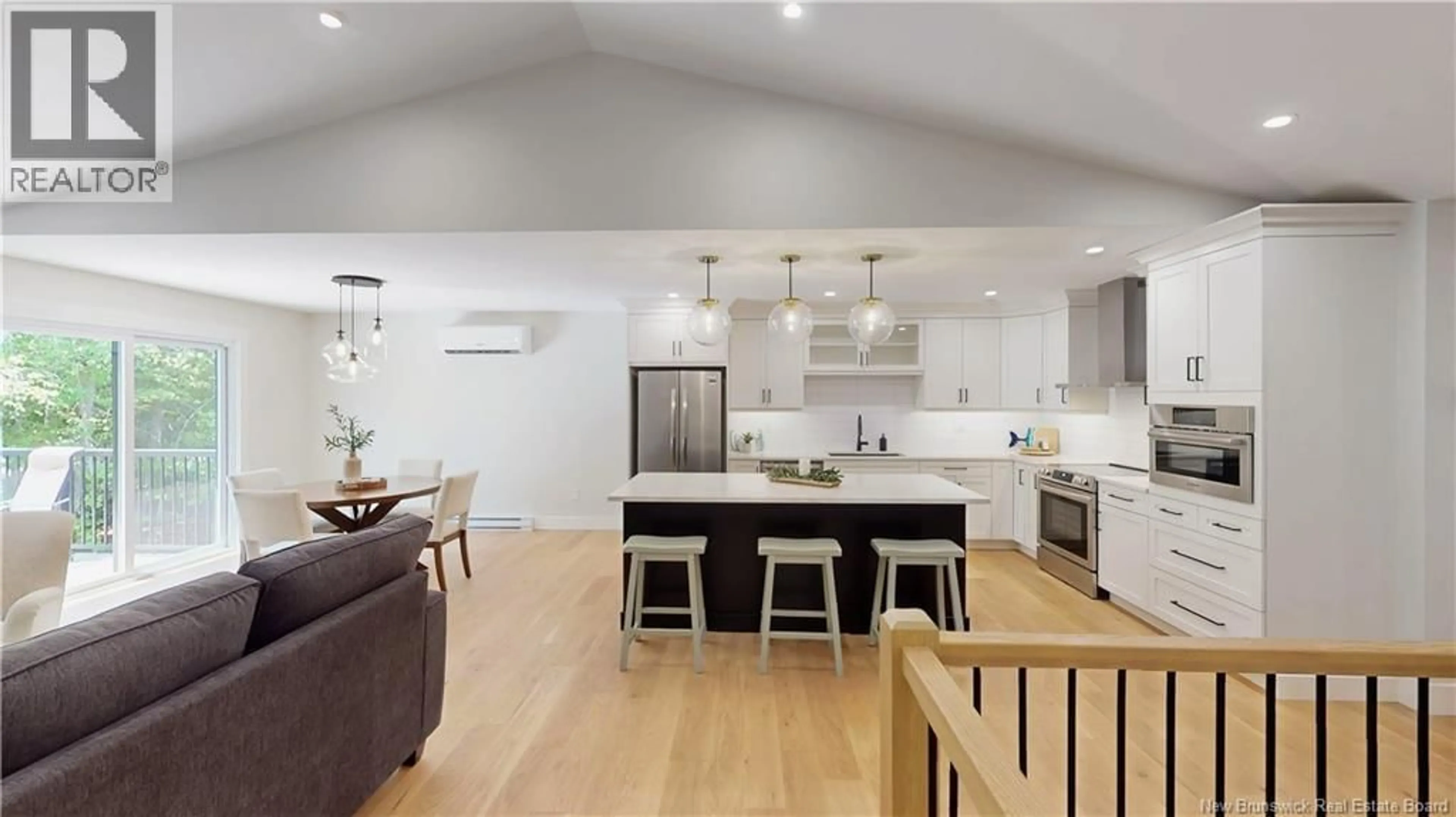 Open concept kitchen, wood/laminate floor for 6 WETMORE BOULEVARD, Quispamsis New Brunswick E2E0Y9