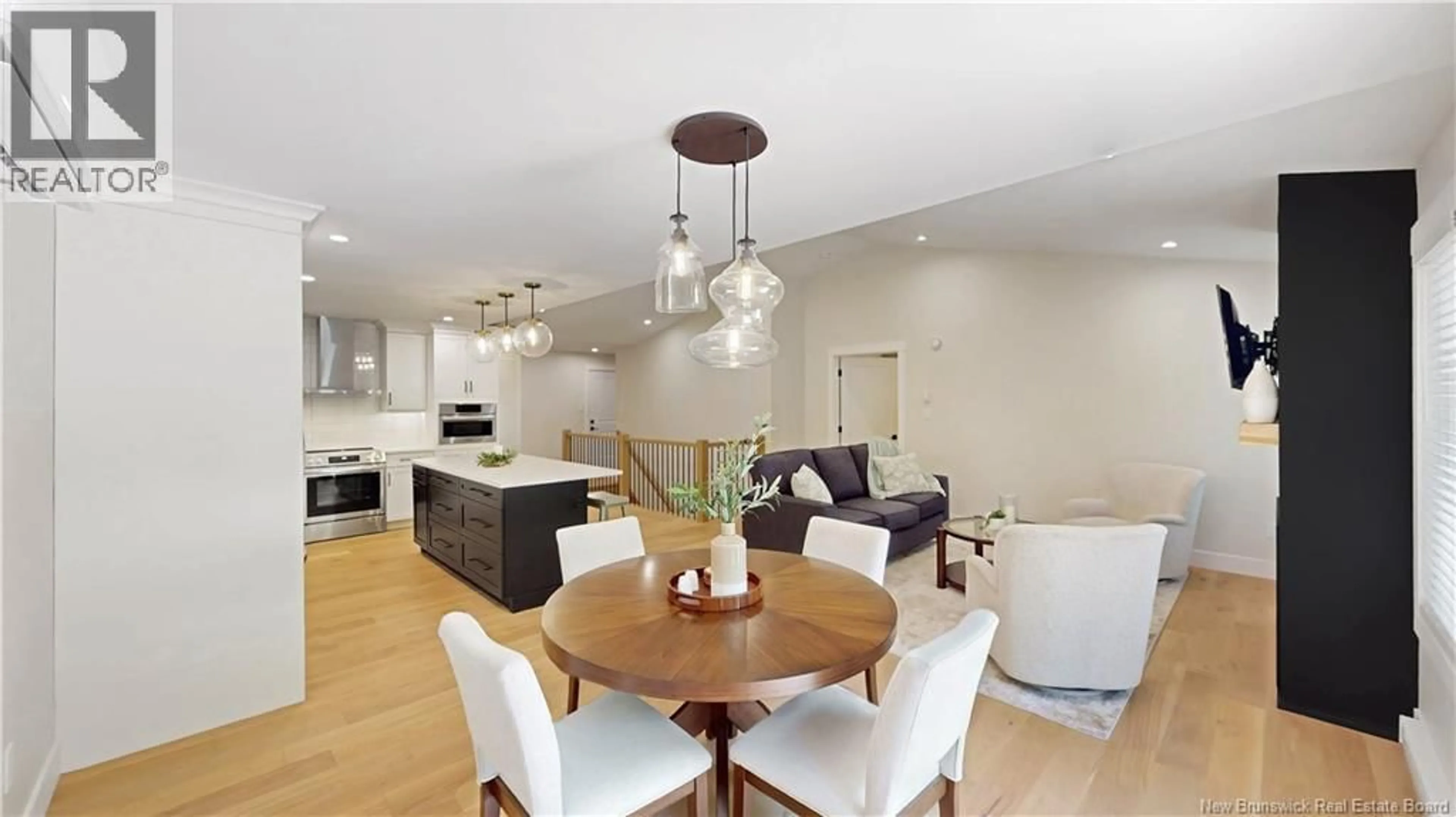 Open concept kitchen, wood/laminate floor for 6 WETMORE BOULEVARD, Quispamsis New Brunswick E2E0Y9