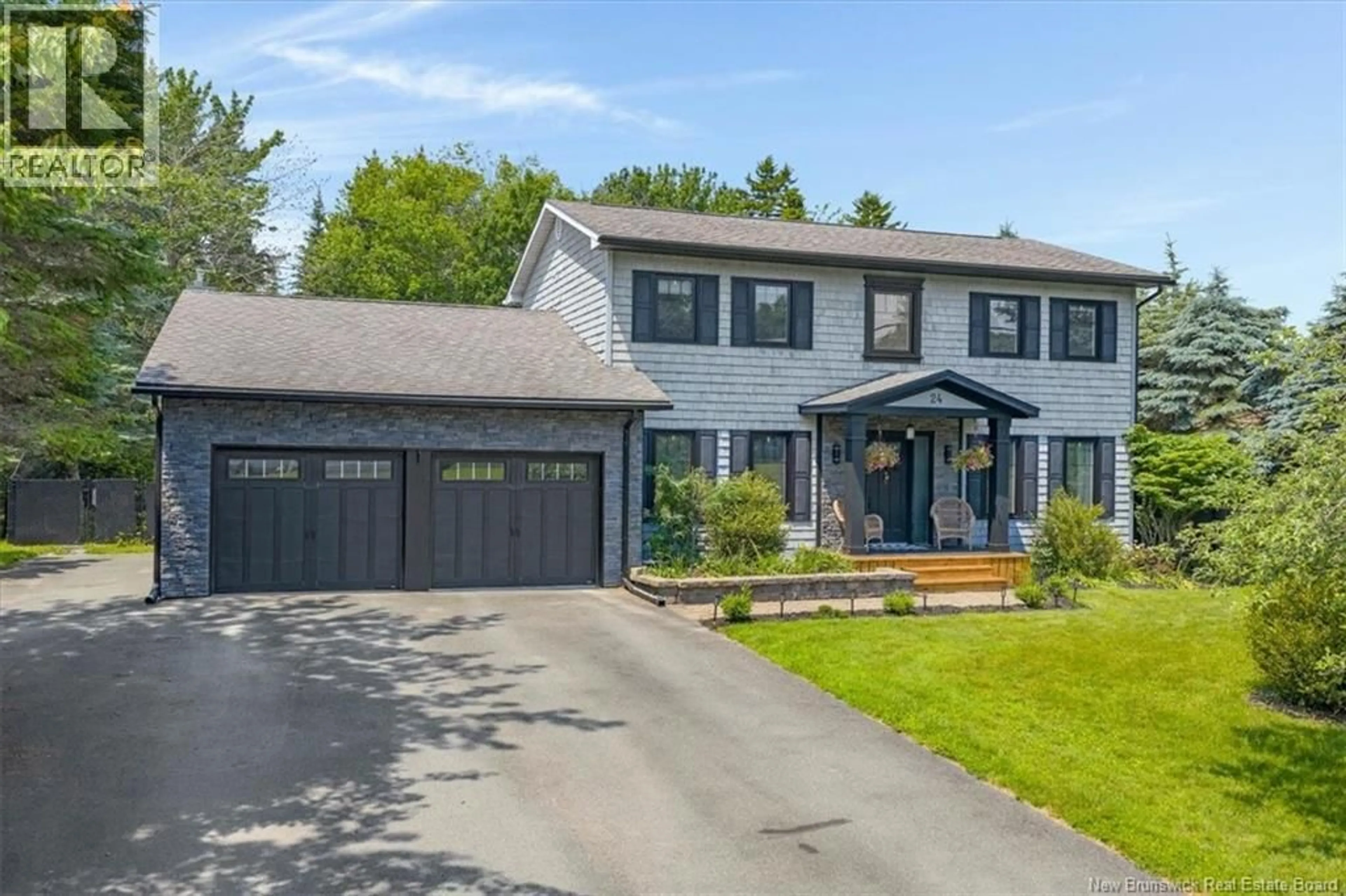 Home with vinyl exterior material, street for 24 BEACH DRIVE, Rothesay New Brunswick E2E4X3