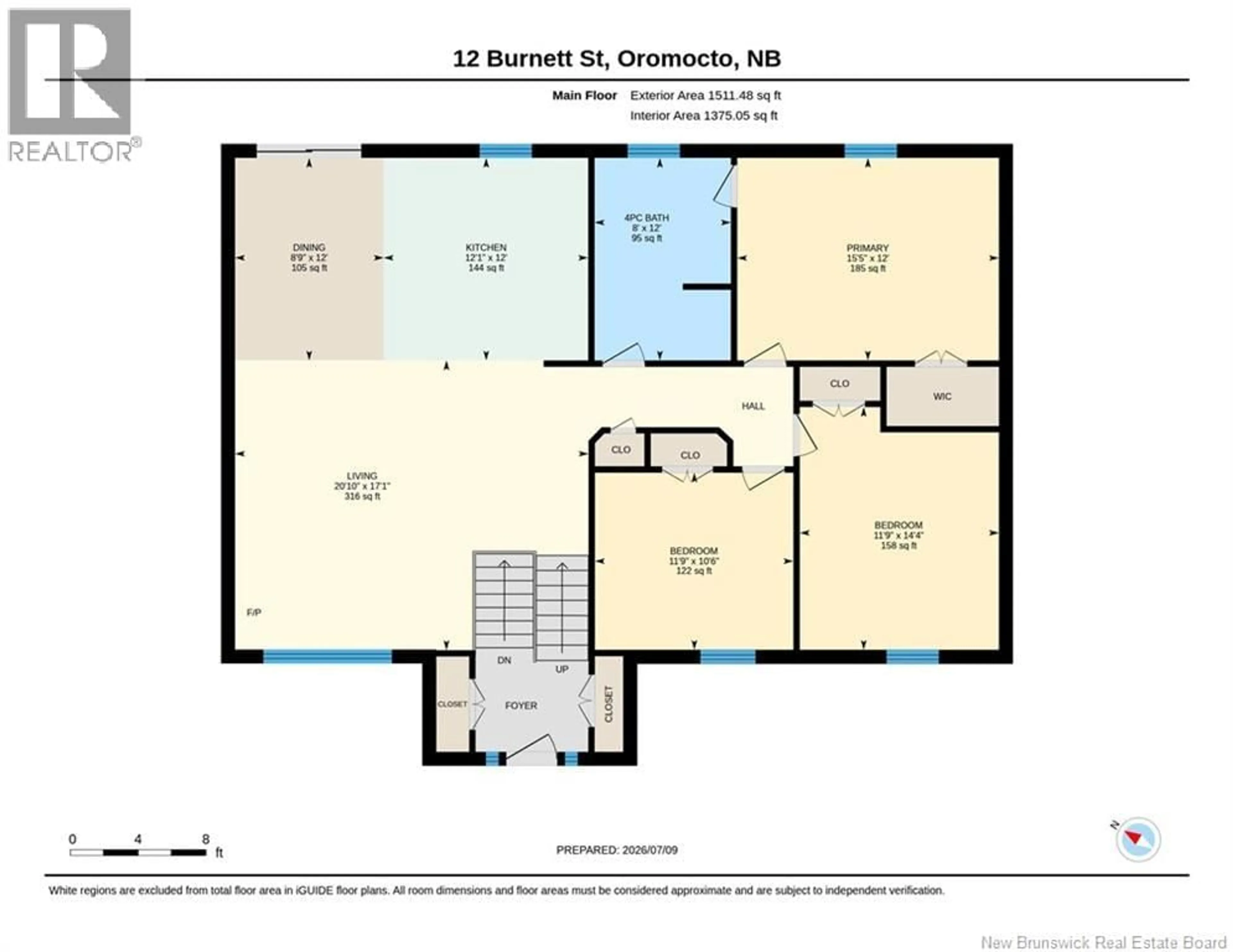 Floor plan for 12 BURNETT, Oromocto New Brunswick E2V0J4