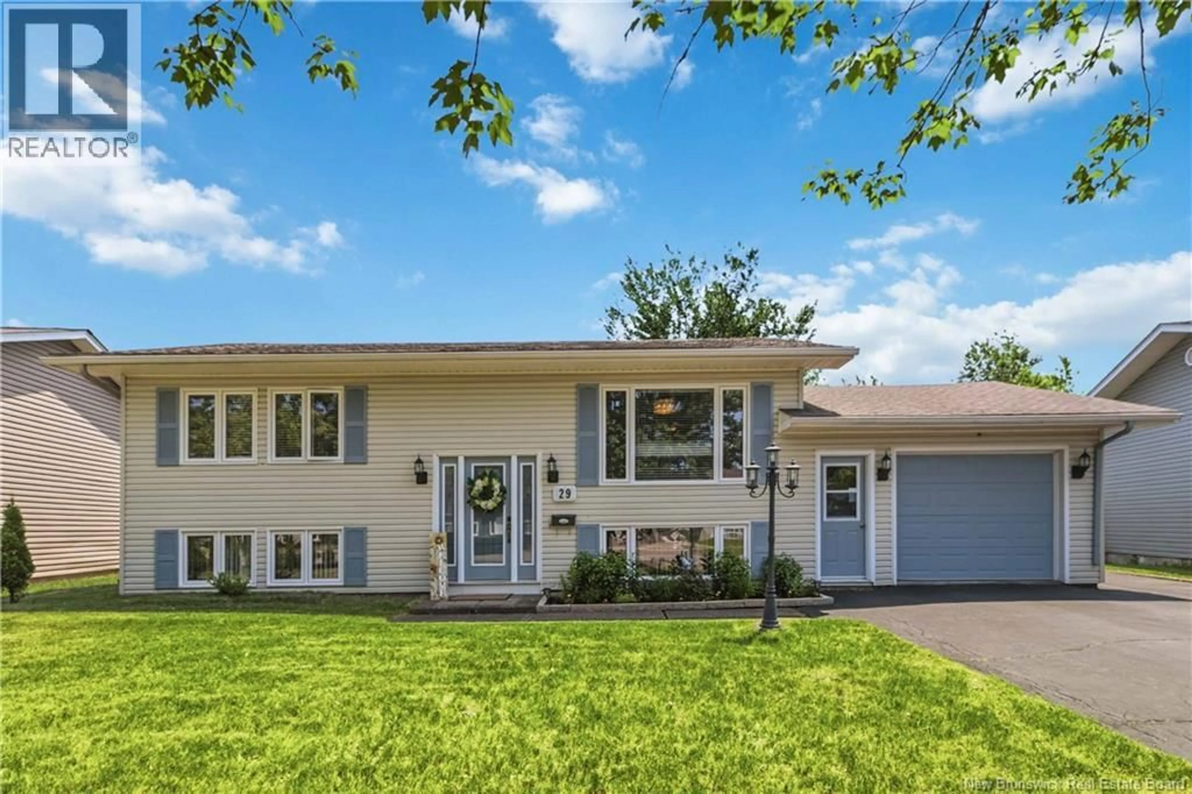 Home with vinyl exterior material, street for 29 MECCA DRIVE, Moncton New Brunswick E1G1B7