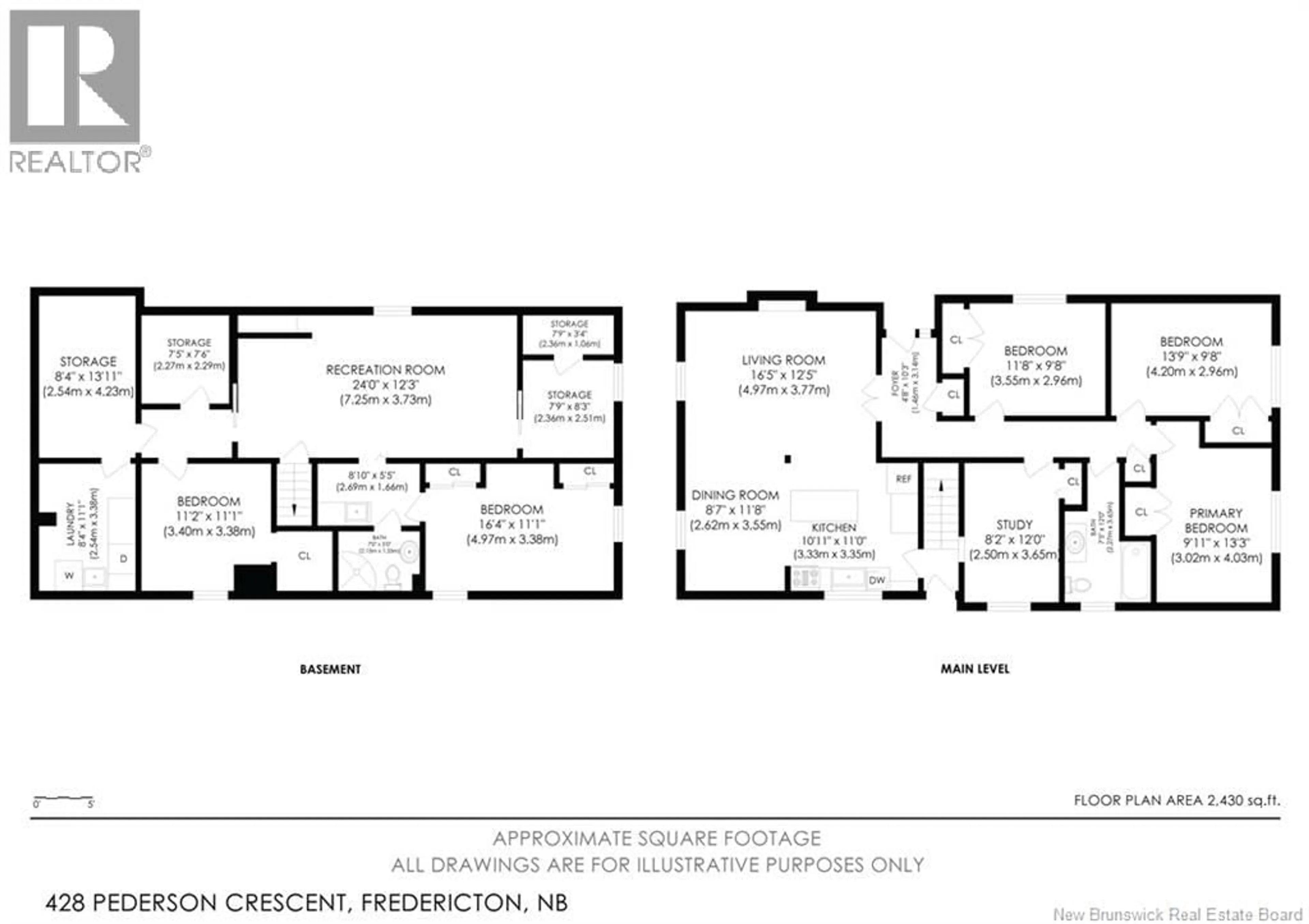 Floor plan for 428 PEDERSON CRESCENT, Fredericton New Brunswick E3B2Z2