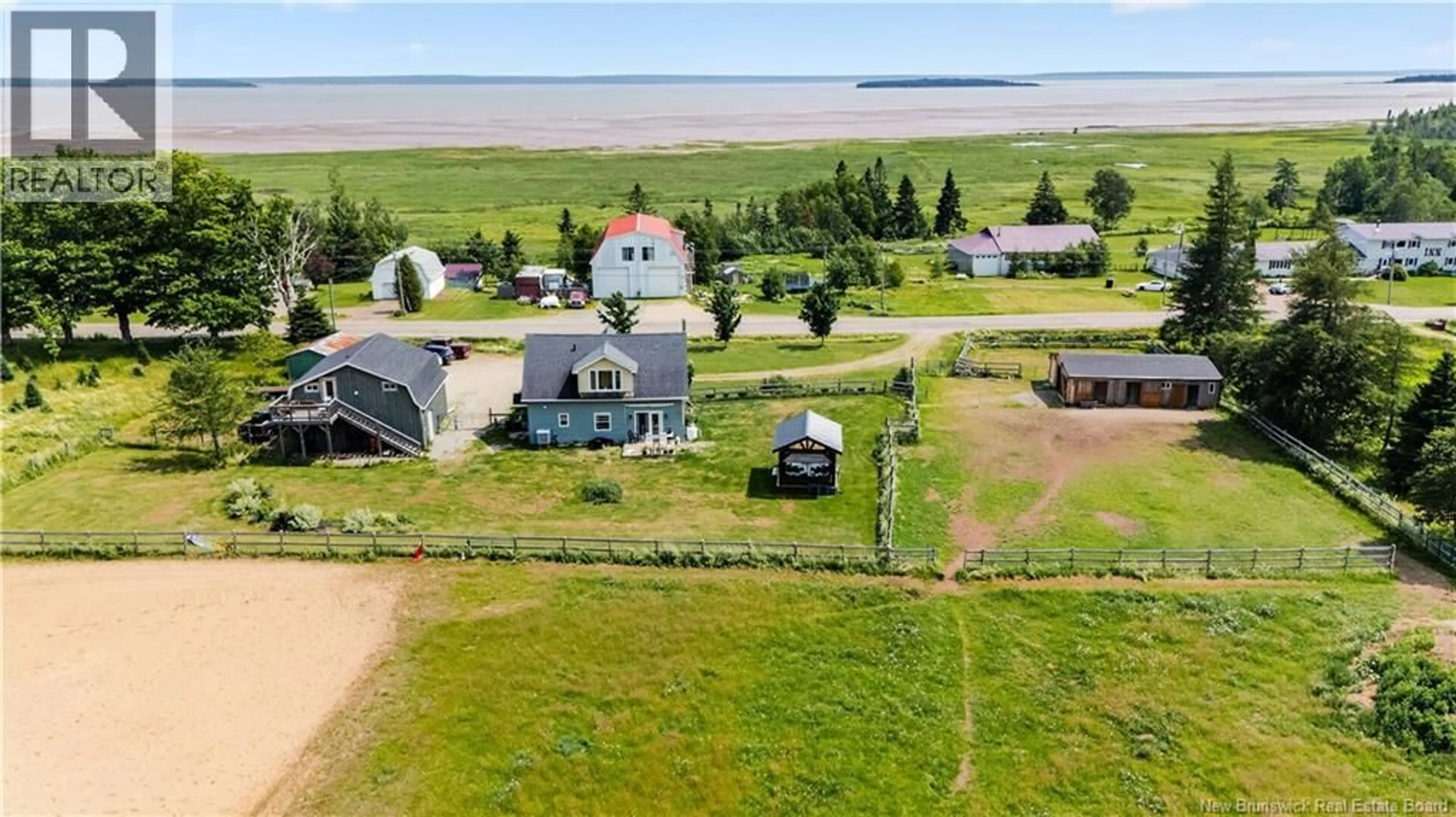 A pic from outside/outdoor area/front of a property/back of a property/a pic from drone, water/lake/river/ocean view for 4948 ROUTE 114, Shepody New Brunswick E4H4K1