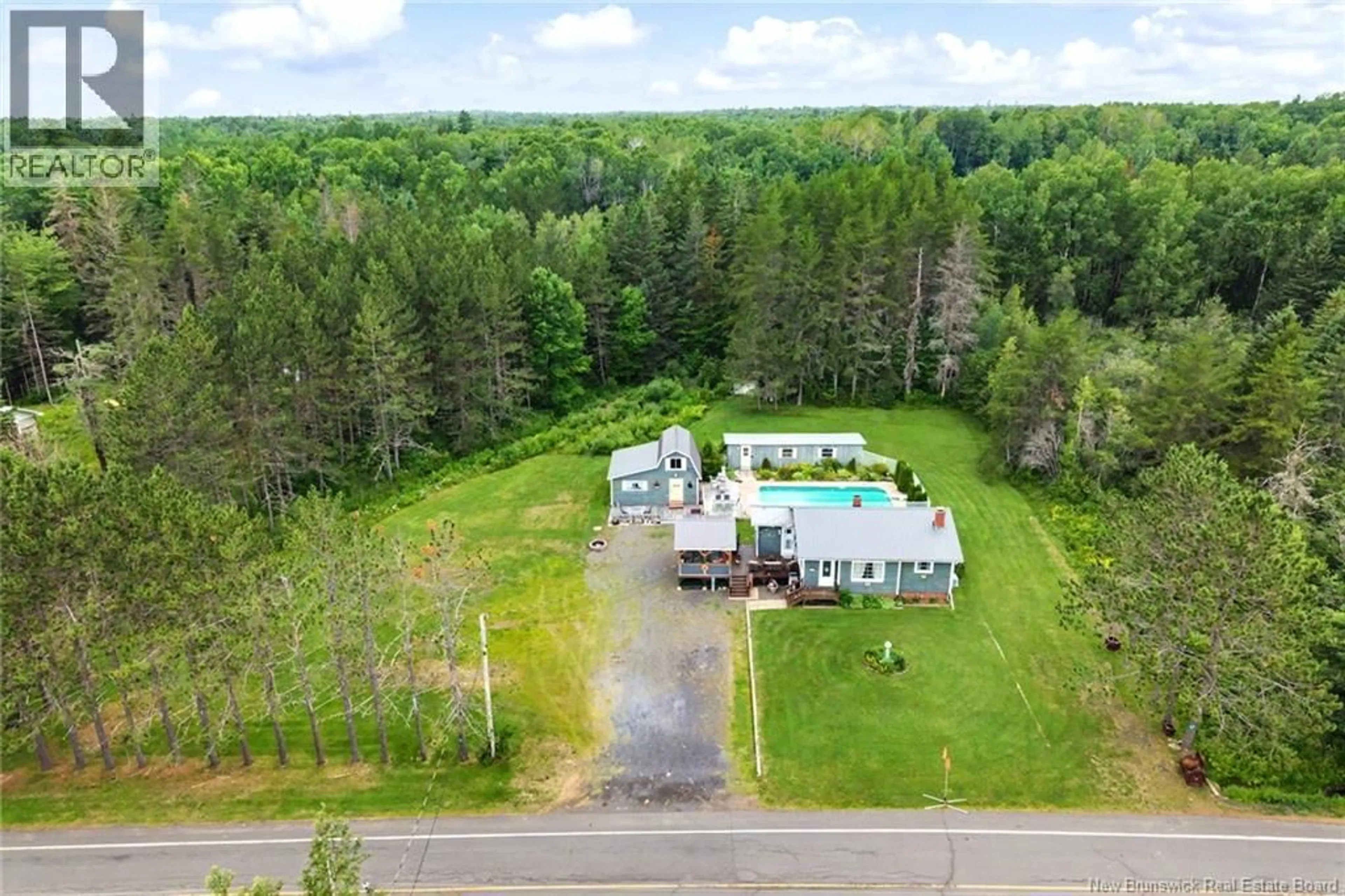 A pic from outside/outdoor area/front of a property/back of a property/a pic from drone, water/lake/river/ocean view for 183 LILLOETT DRIVE, Chipman New Brunswick E4A1W1