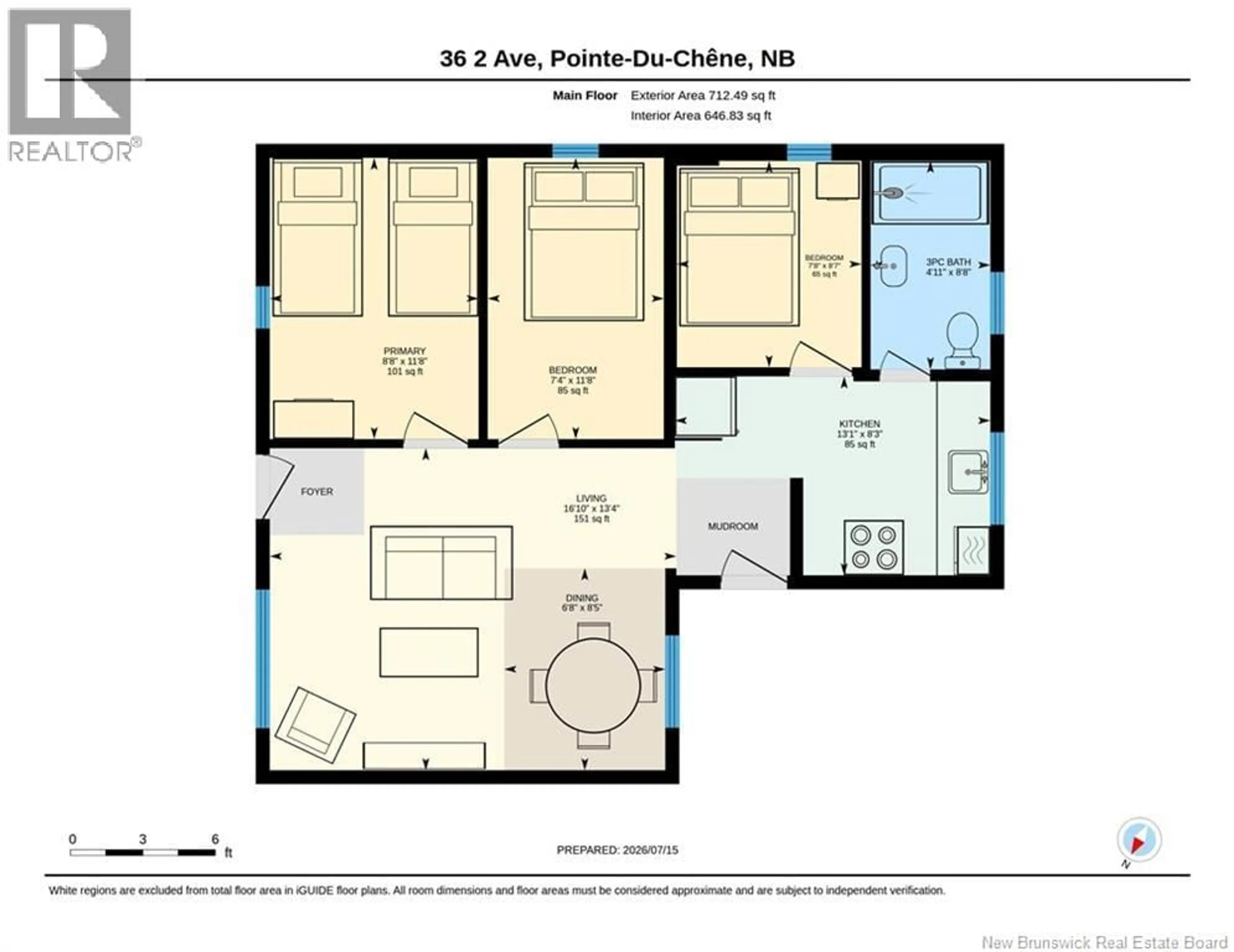 Floor plan for 36 SECOND AVENUE, Pointe-Du-Chêne New Brunswick E4P5C1