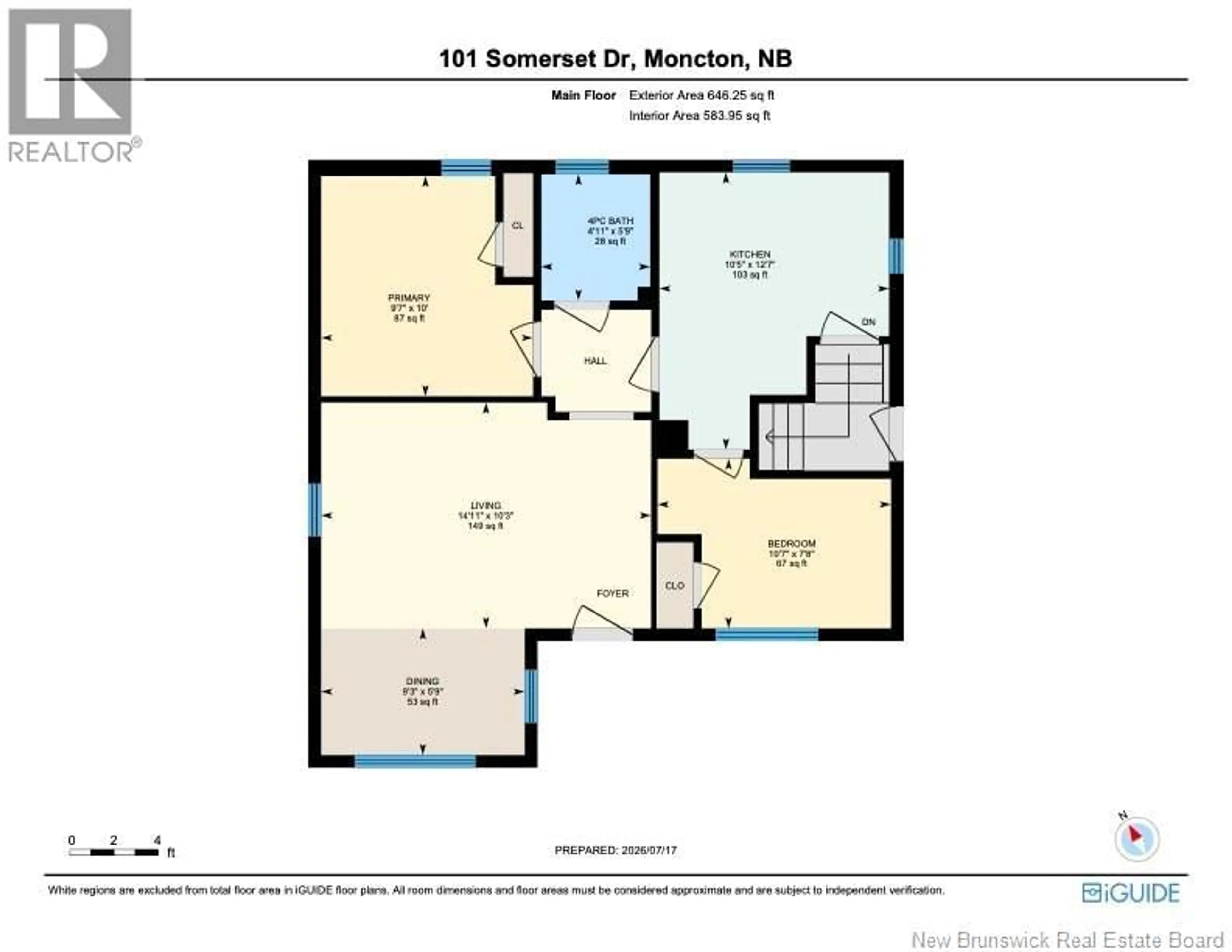 Floor plan for 101 SOMERSET DRIVE, Moncton New Brunswick E1A3T8