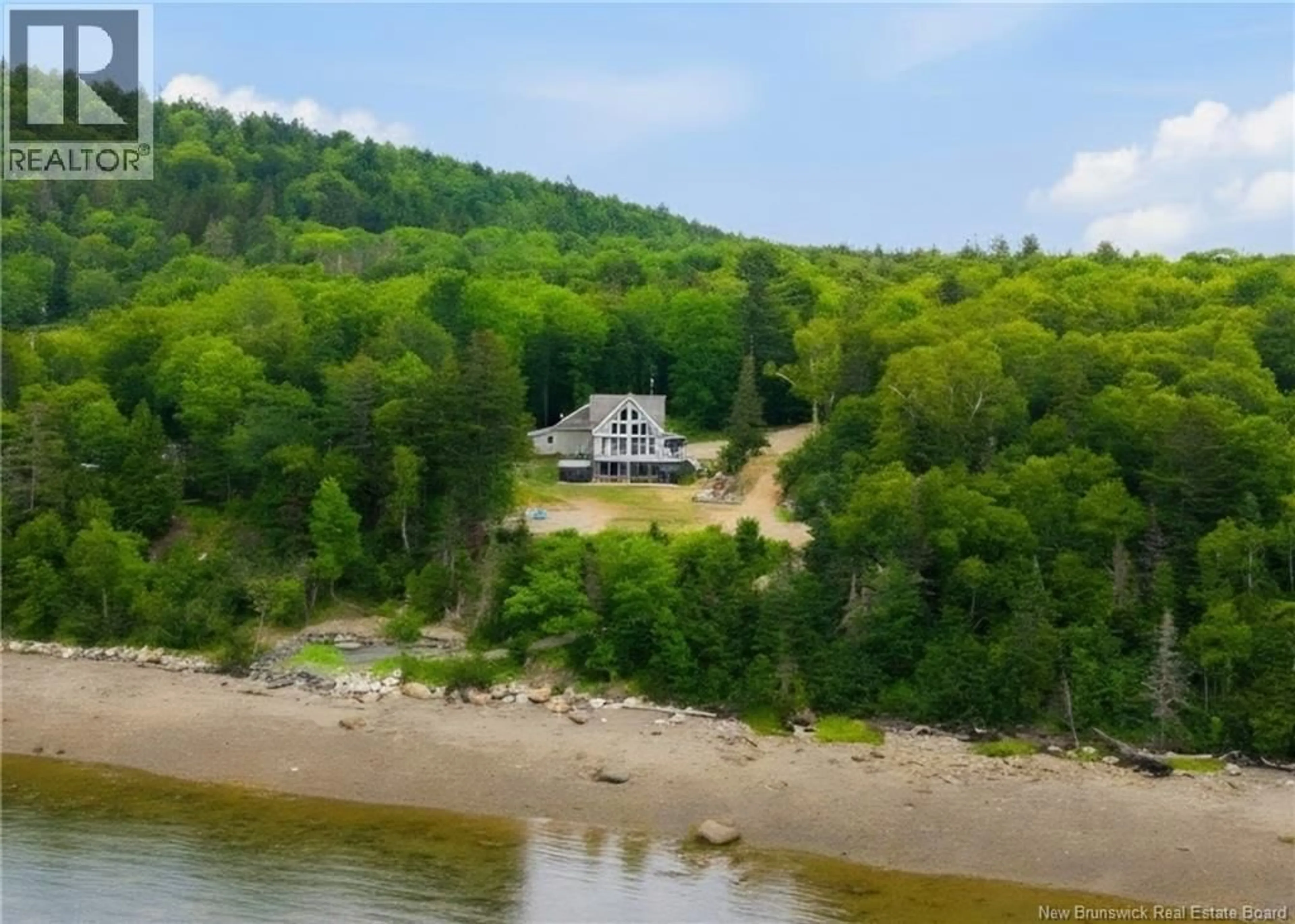 A pic from outside/outdoor area/front of a property/back of a property/a pic from drone, water/lake/river/ocean view for 240 HILLS POINT ROAD, Oak Bay New Brunswick E3L4J8