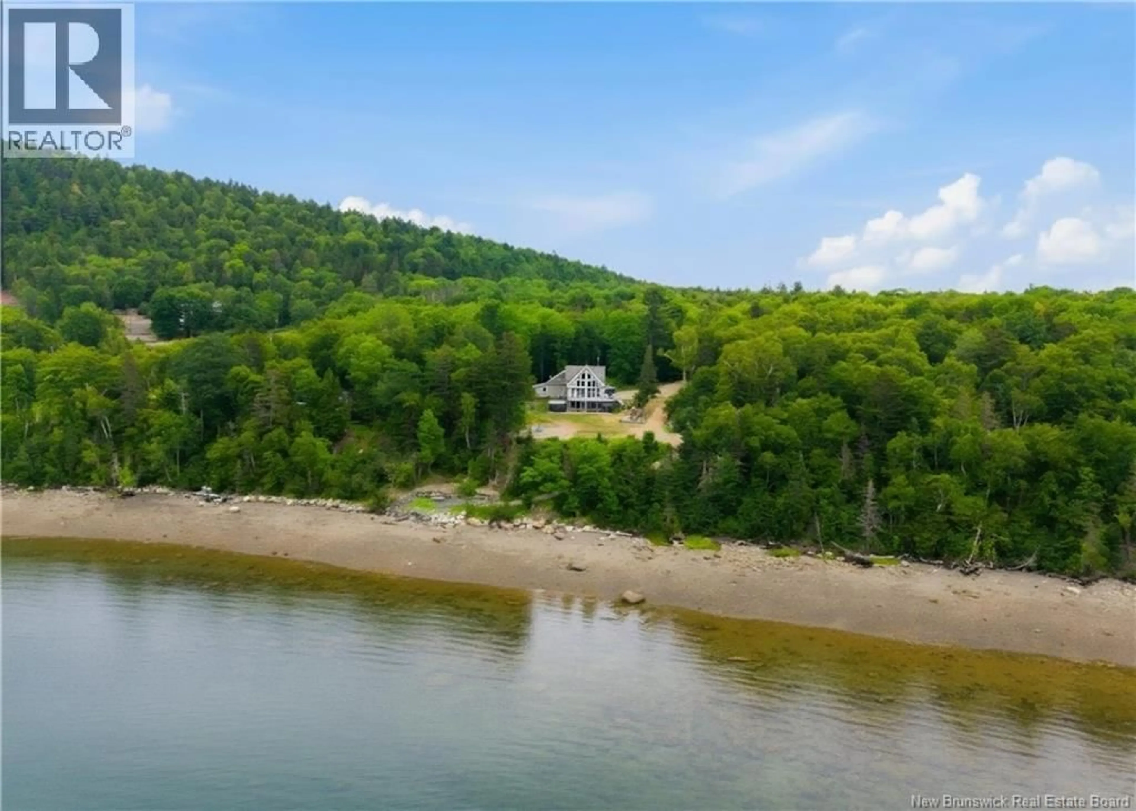 A pic from outside/outdoor area/front of a property/back of a property/a pic from drone, water/lake/river/ocean view for 240 HILLS POINT ROAD, Oak Bay New Brunswick E3L4J8