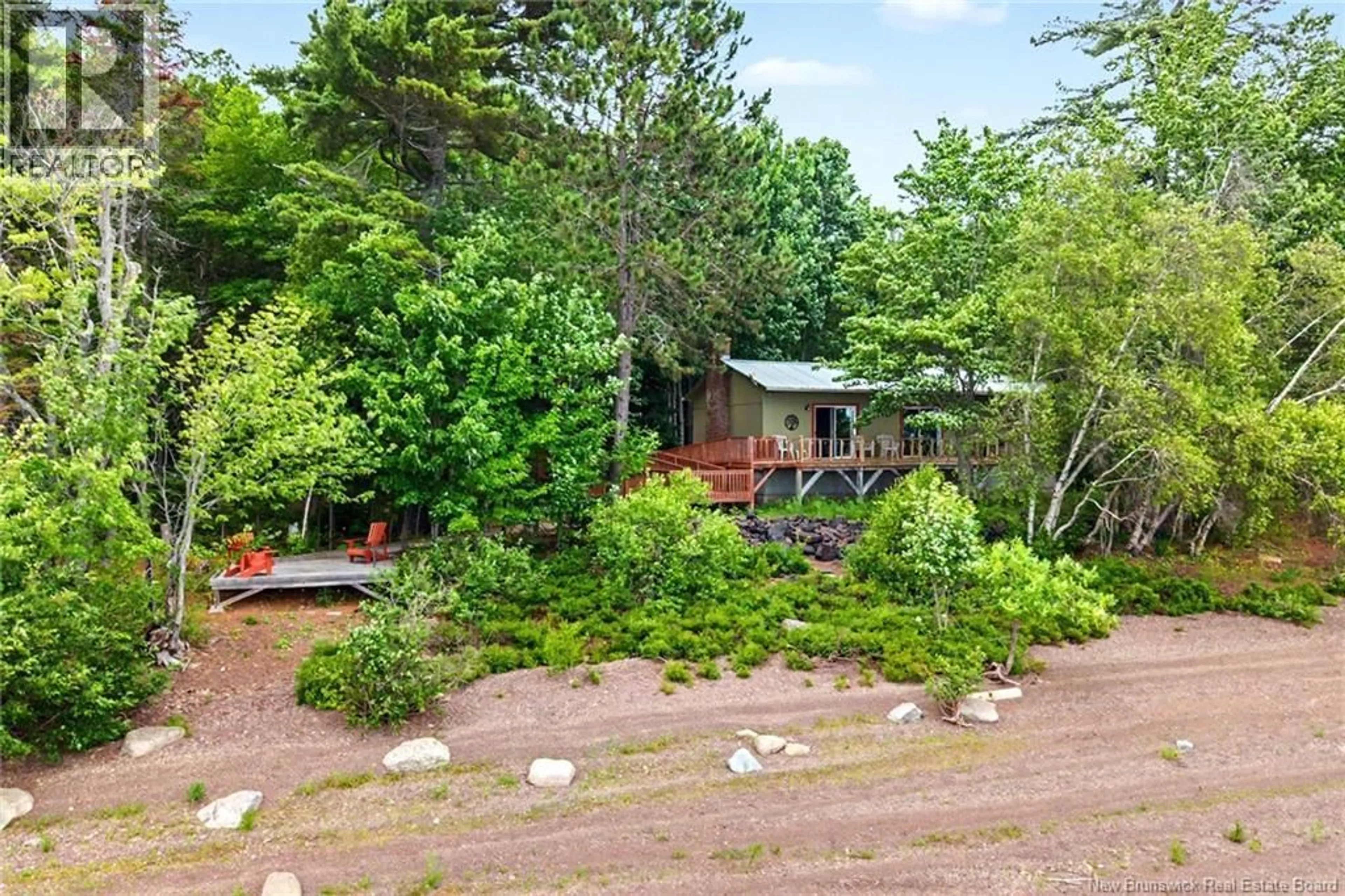 A pic from outside/outdoor area/front of a property/back of a property/a pic from drone, forest/trees view for 41 WINDY HAVEN LANE, Sypher Cove New Brunswick E4B0B3