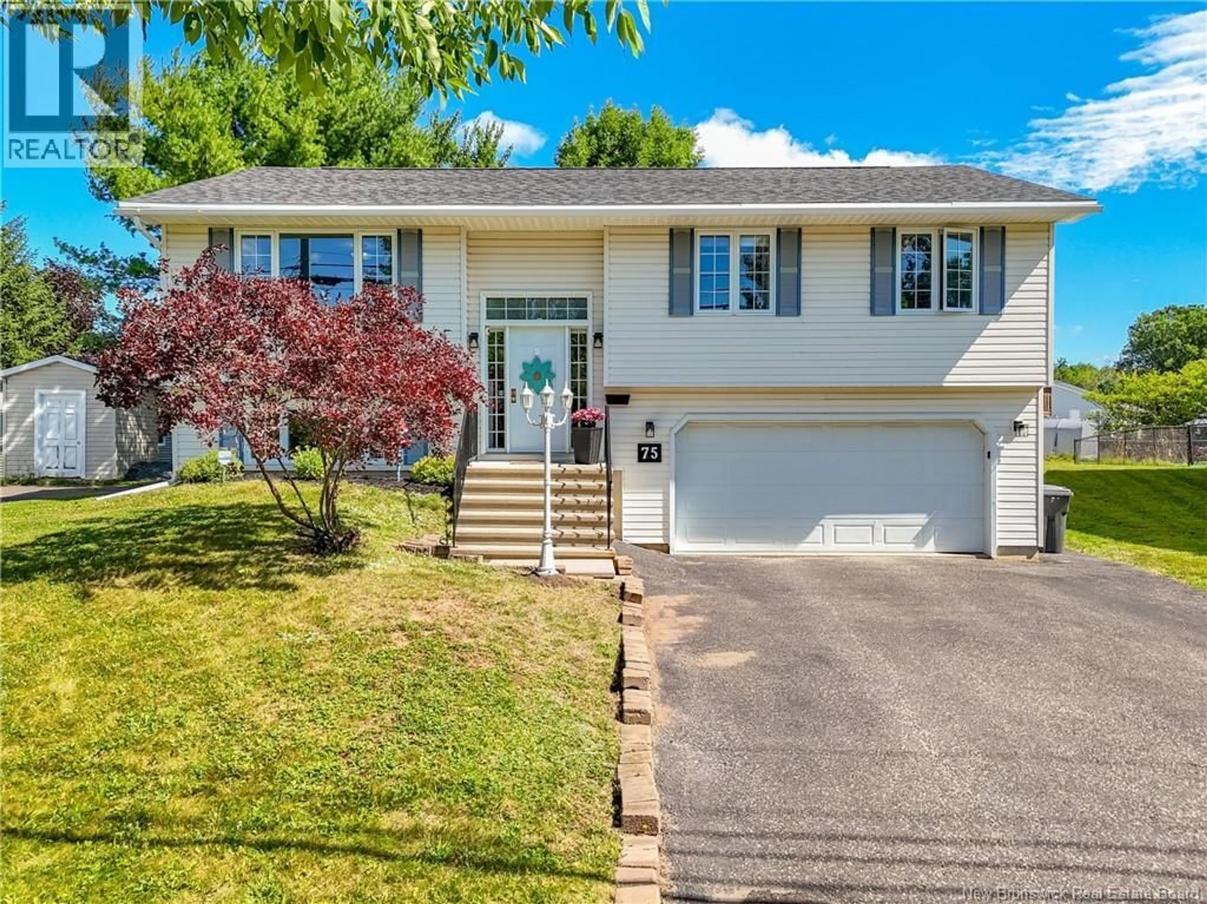 Home with vinyl exterior material, street for 75 GOODINE STREET, Fredericton New Brunswick E3B7J7