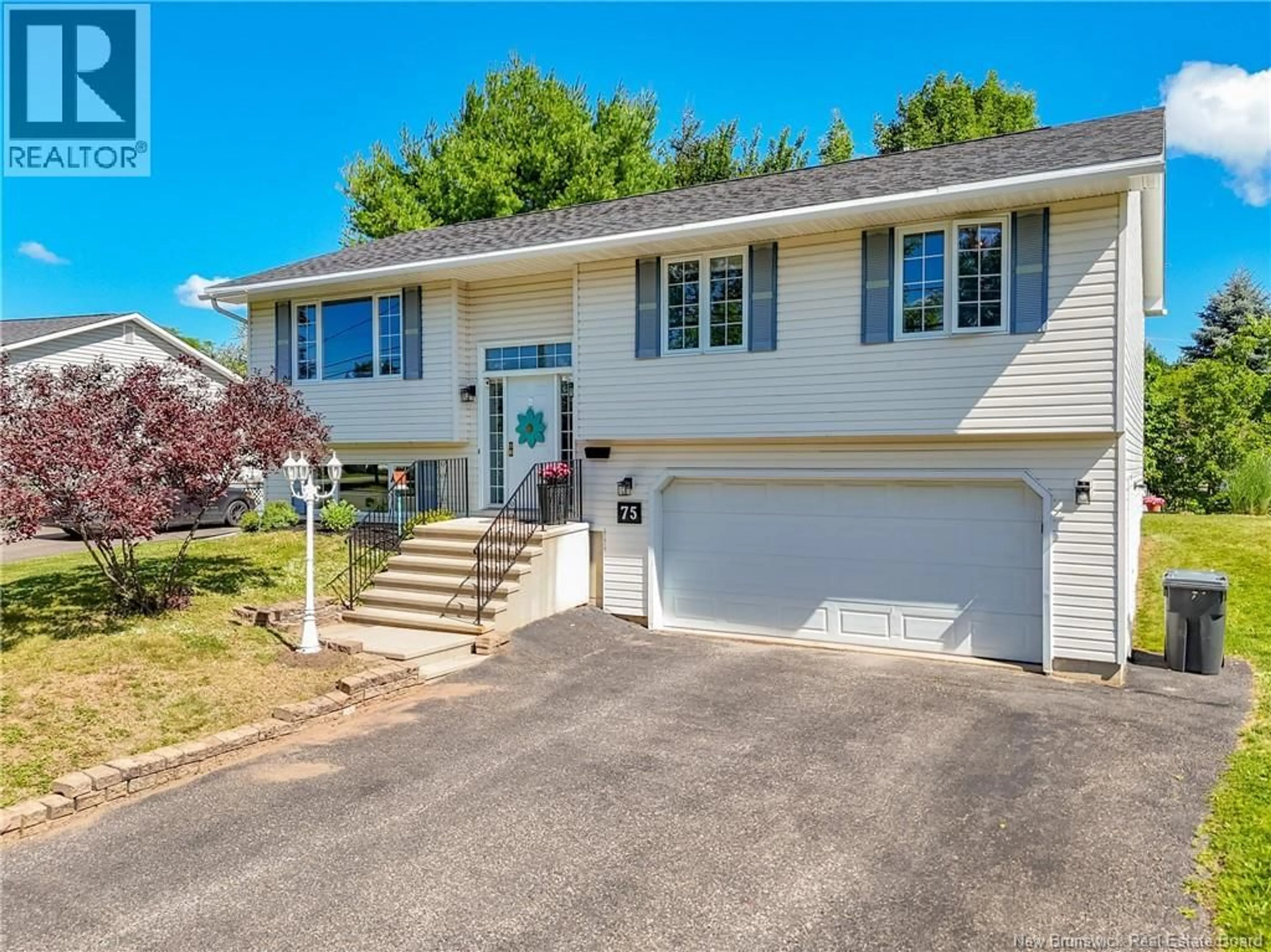 Home with vinyl exterior material, street for 75 GOODINE STREET, Fredericton New Brunswick E3B7J7