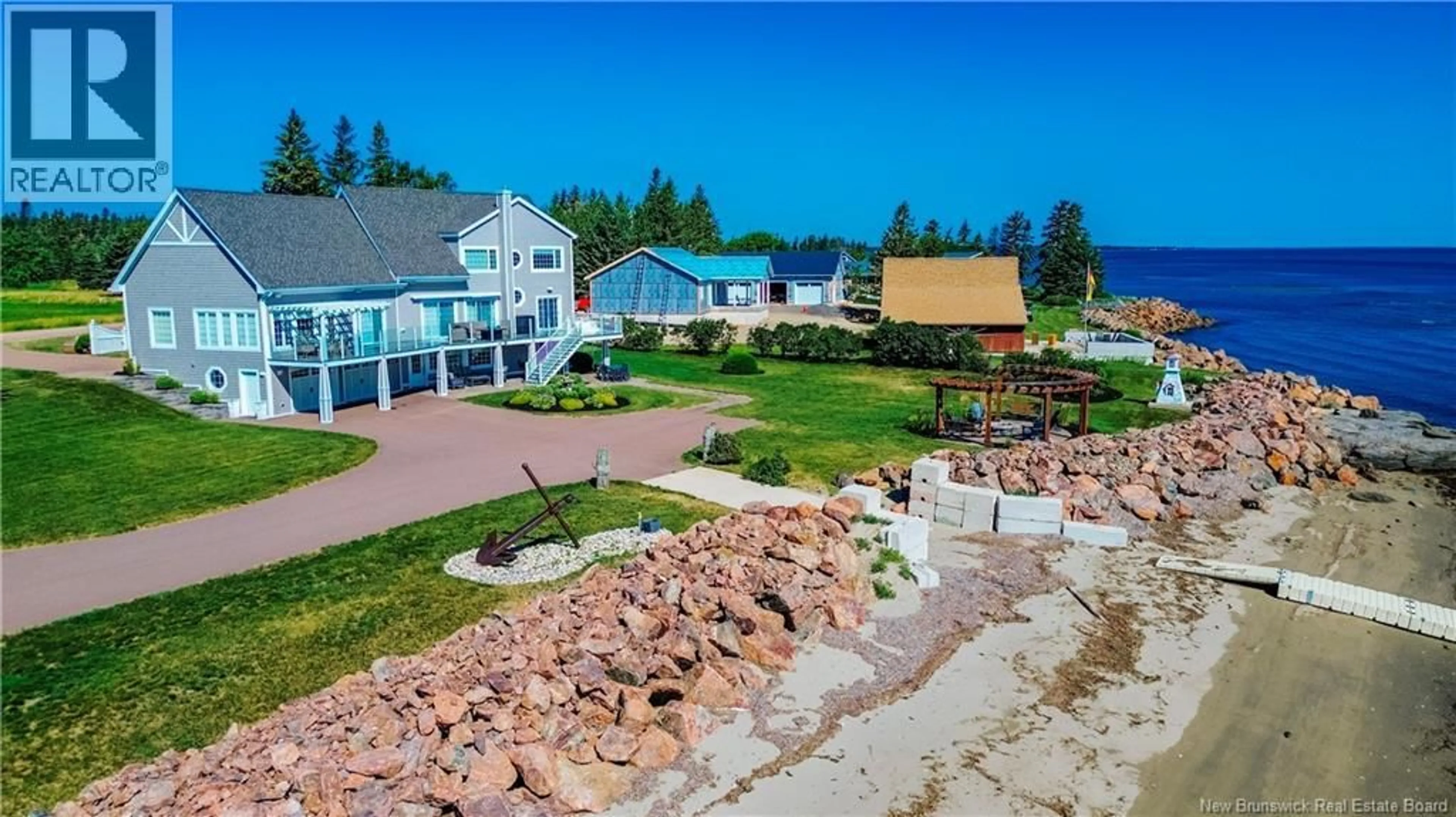 A pic from outside/outdoor area/front of a property/back of a property/a pic from drone, water/lake/river/ocean view for 4500 RTE 535, Cocagne New Brunswick E4S5A3