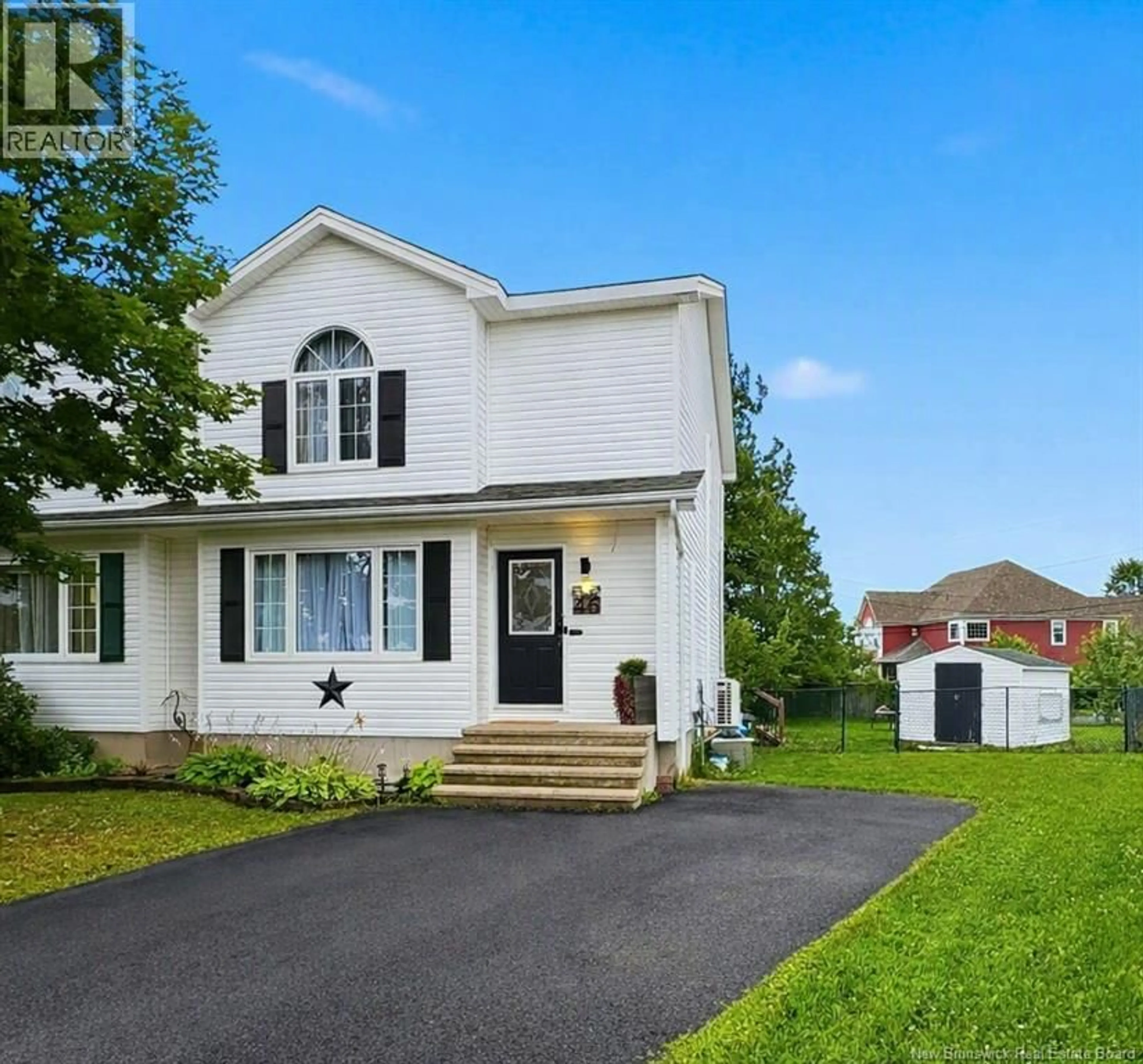 Home with vinyl exterior material, street for 46 SHEFFIELD COURT, Moncton New Brunswick E1G2J2