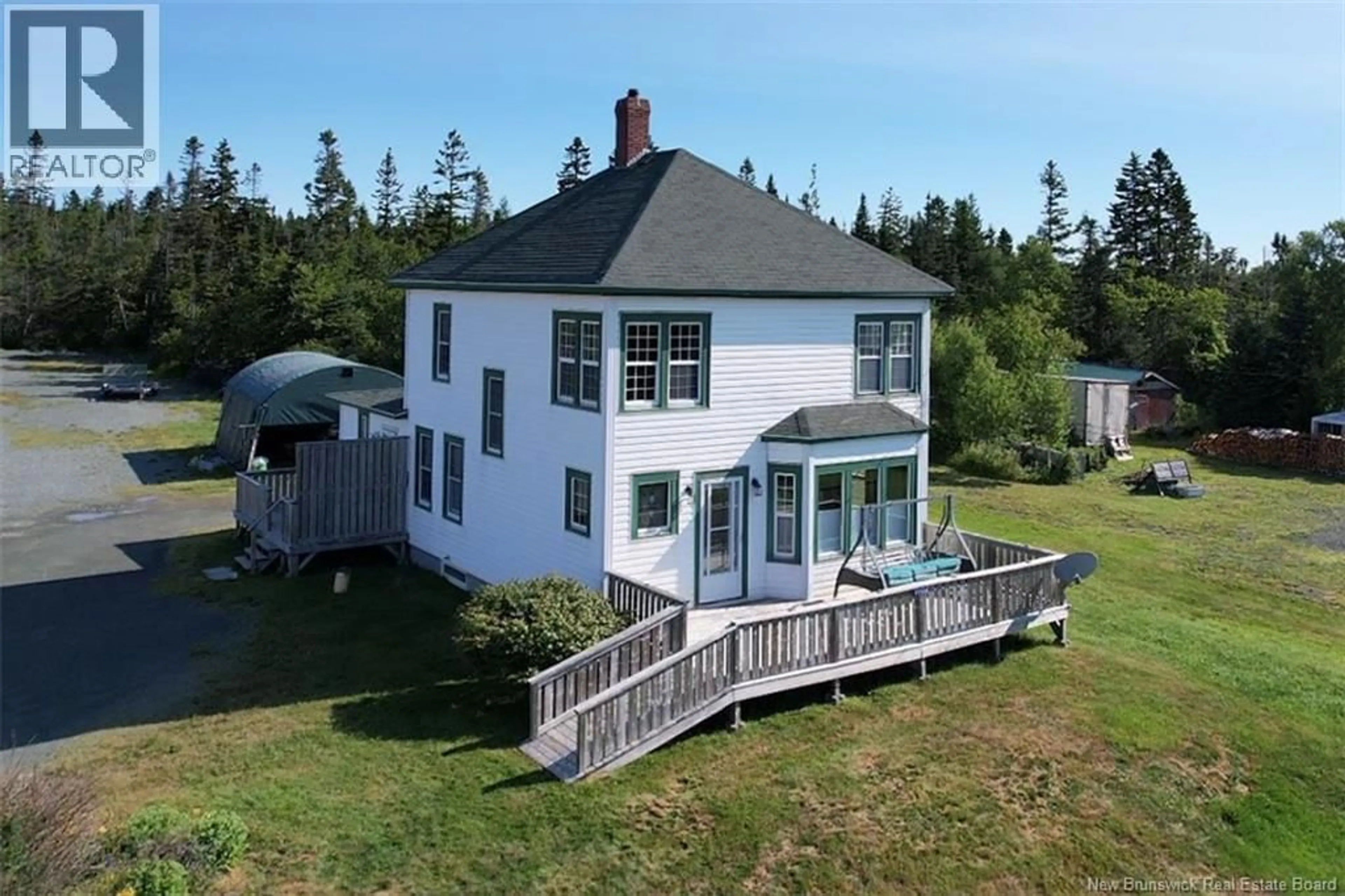 A pic from outside/outdoor area/front of a property/back of a property/a pic from drone, water/lake/river/ocean view for 1102 ROUTE 776, Grand Manan New Brunswick E5G4E9