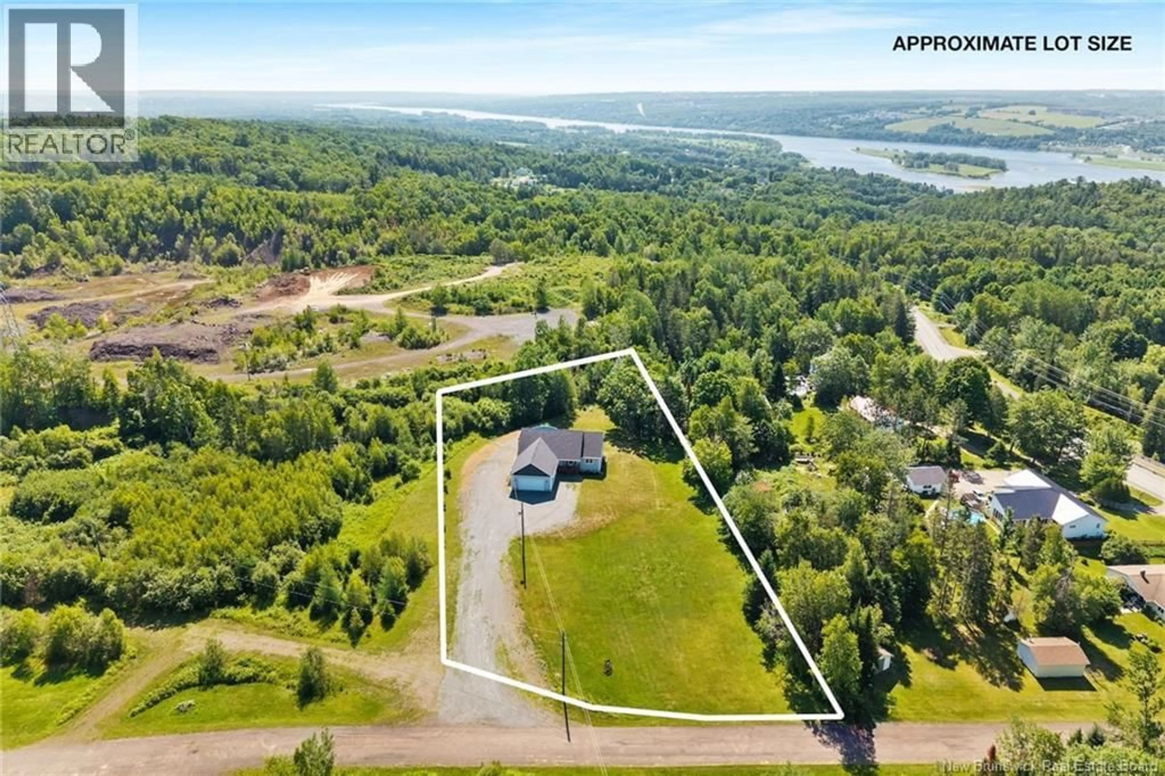 A pic from outside/outdoor area/front of a property/back of a property/a pic from drone, water/lake/river/ocean view for 12 ACADIA LANE, Douglas New Brunswick E3G0C3