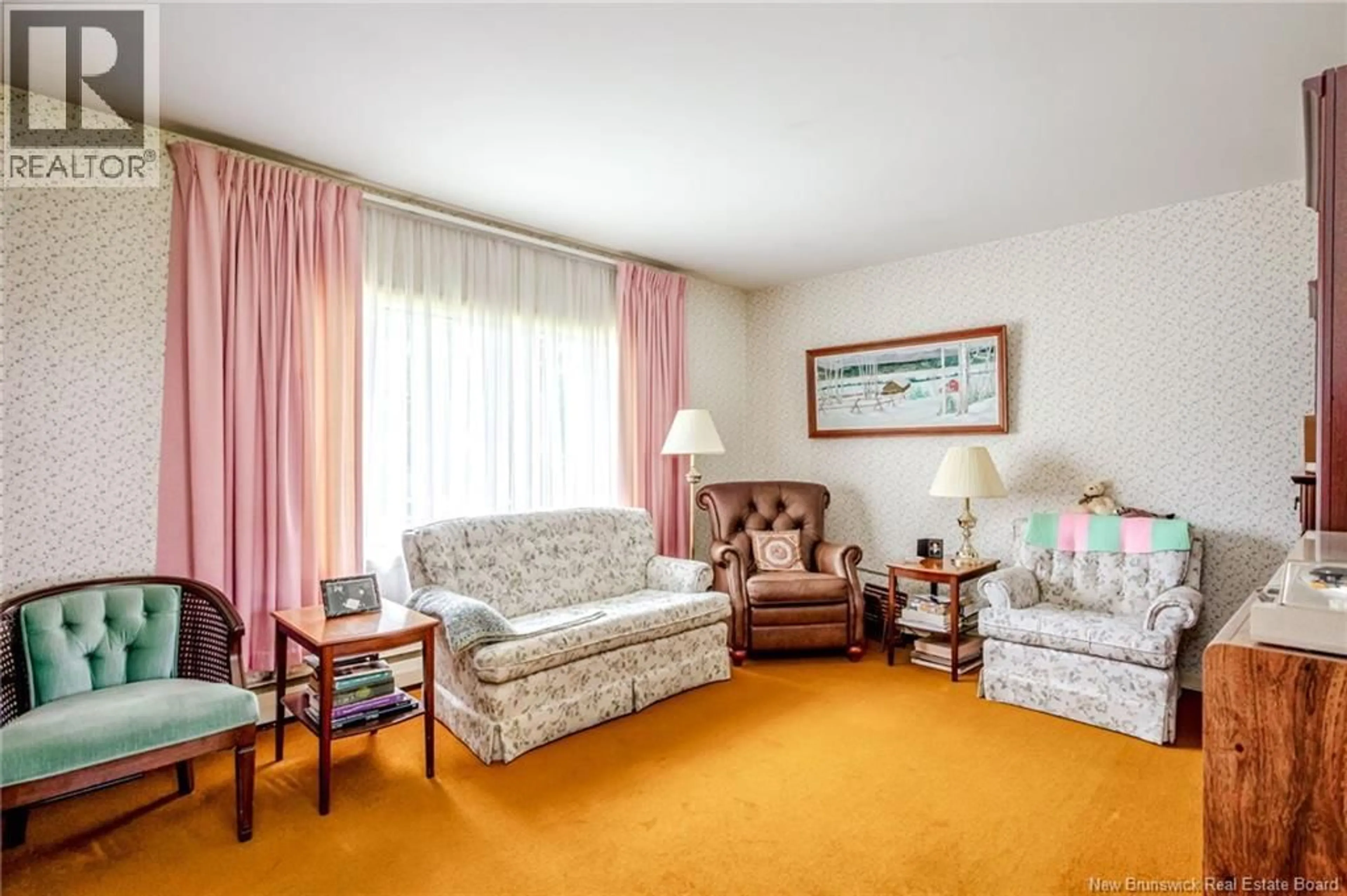 Living room with furniture, carpet floor for 51 MOUNTAIN ROAD, Saint John New Brunswick E2J2W9