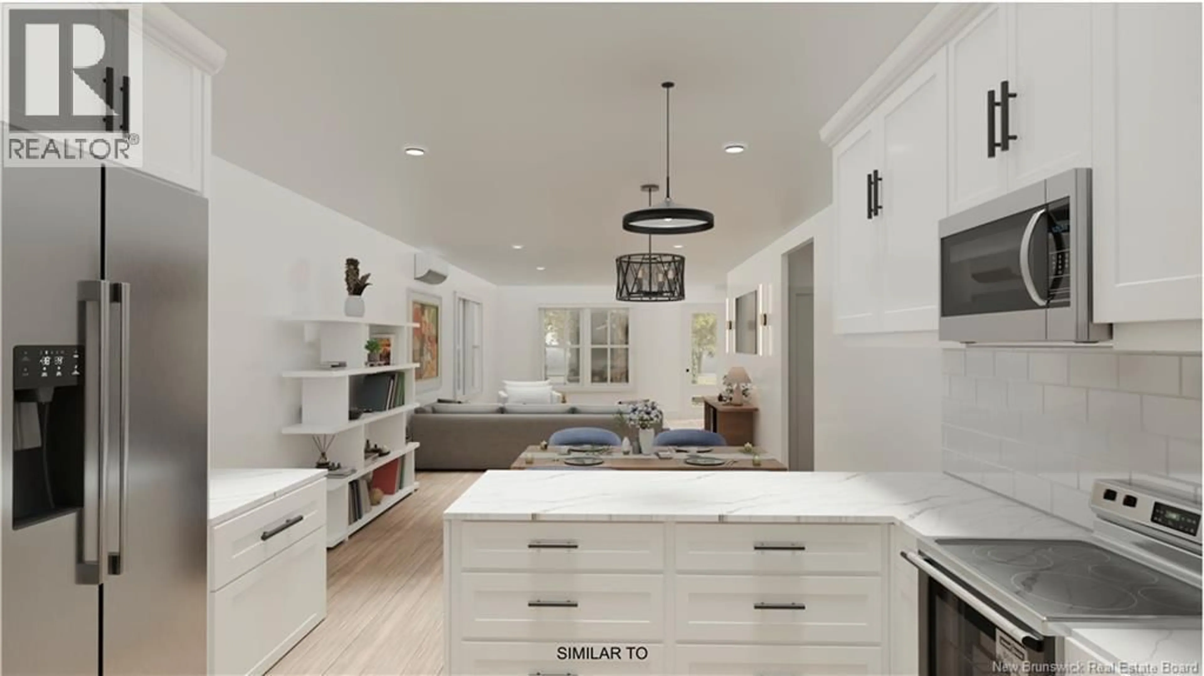 Open concept kitchen, ceramic/tile floor for 41 HOMESTEAD DRIVE, Hampton New Brunswick E5N5M3