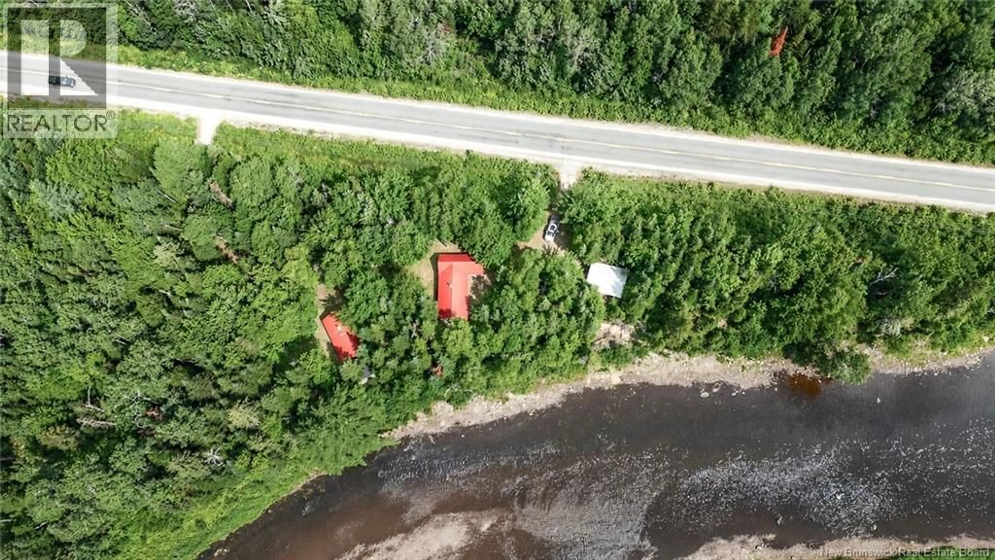 A pic from outside/outdoor area/front of a property/back of a property/a pic from drone, water/lake/river/ocean view for 2034 108 ROUTE, Renous New Brunswick E9M2M3
