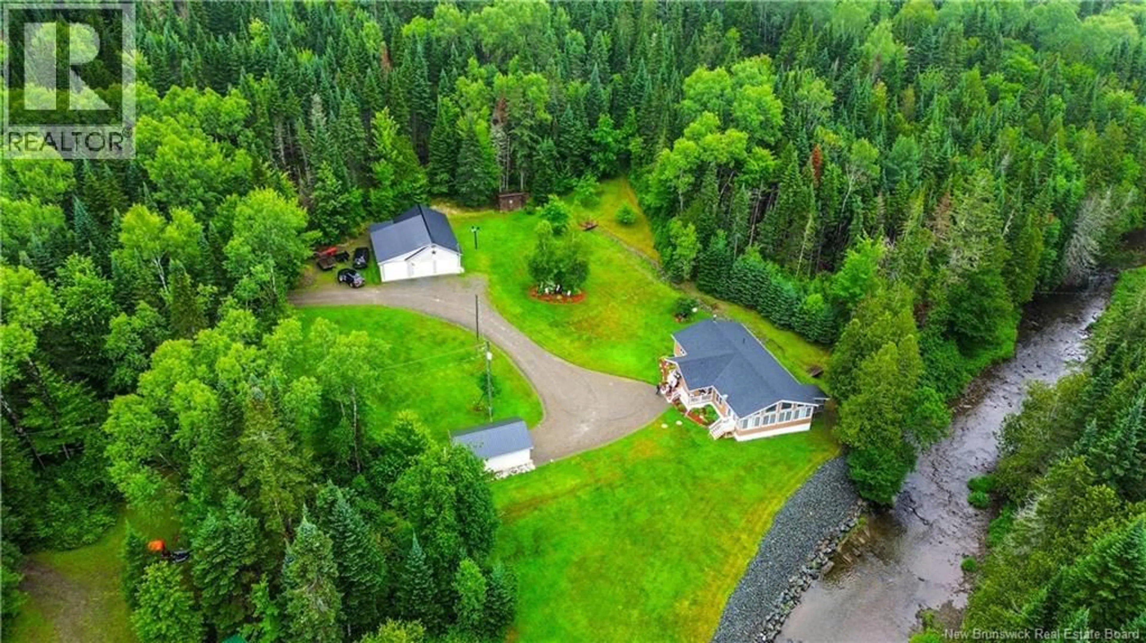A pic from outside/outdoor area/front of a property/back of a property/a pic from drone, forest/trees view for 792 BLACK BROOK ROAD, Glassville New Brunswick E7L1R7