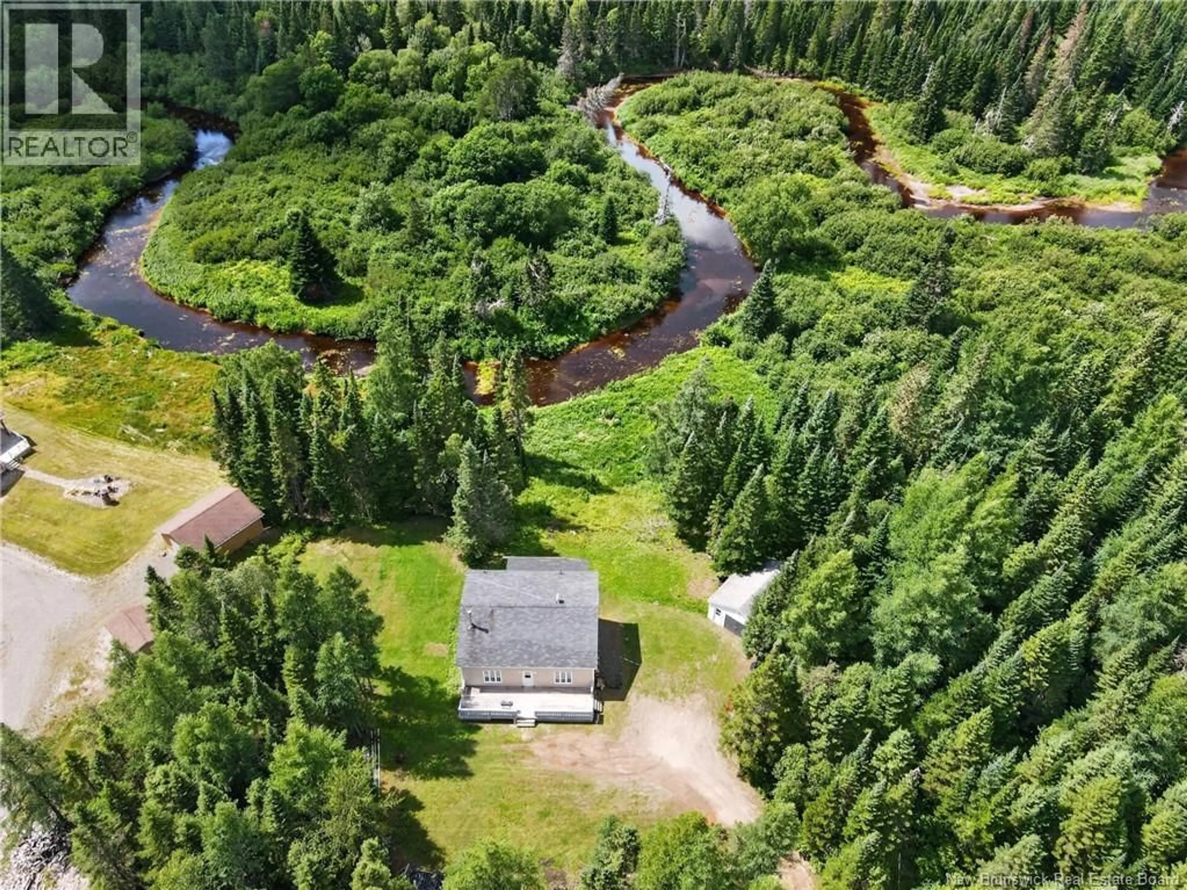 A pic from outside/outdoor area/front of a property/back of a property/a pic from drone, forest/trees view for 675 FORKS STREAM ROAD, Canaan New Brunswick E4Z5Y1