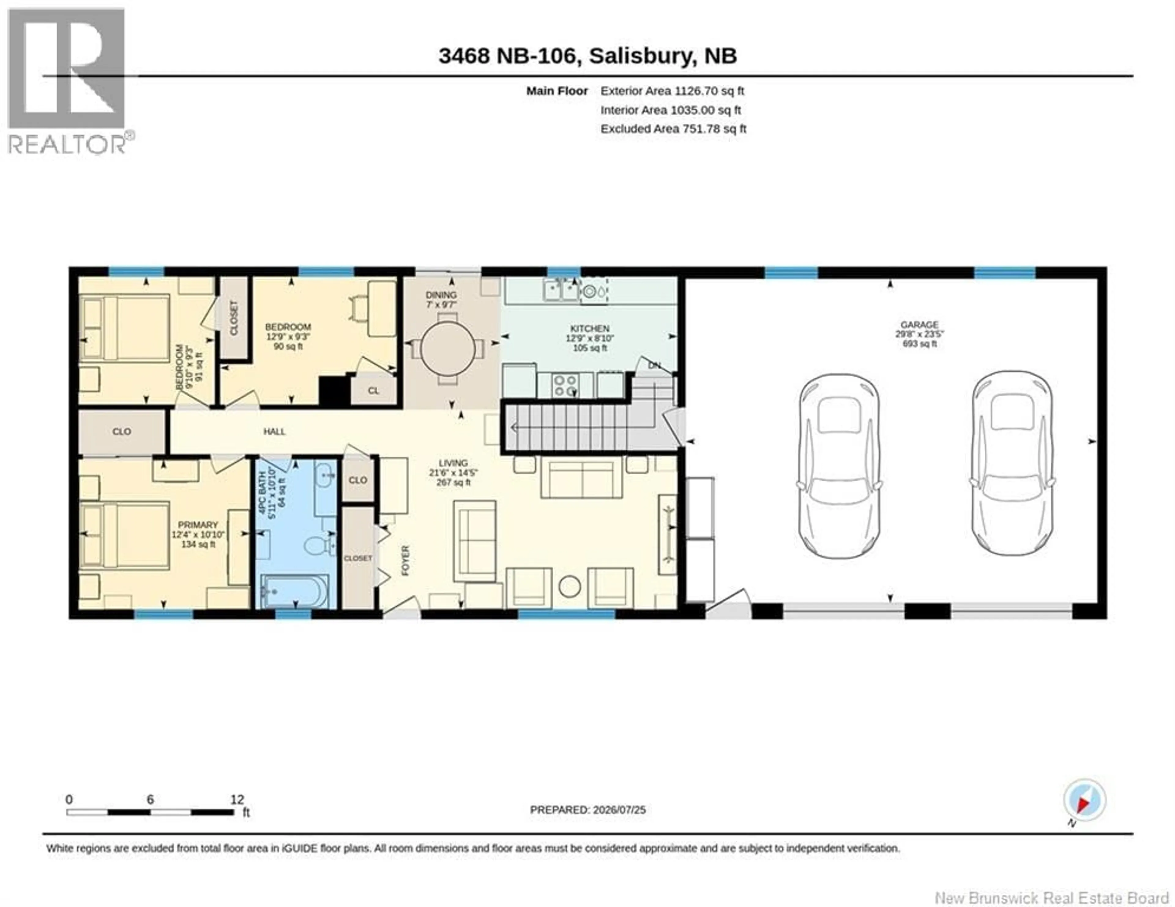 Floor plan for 3468 ROUTE 106, Salisbury New Brunswick E4J3H6