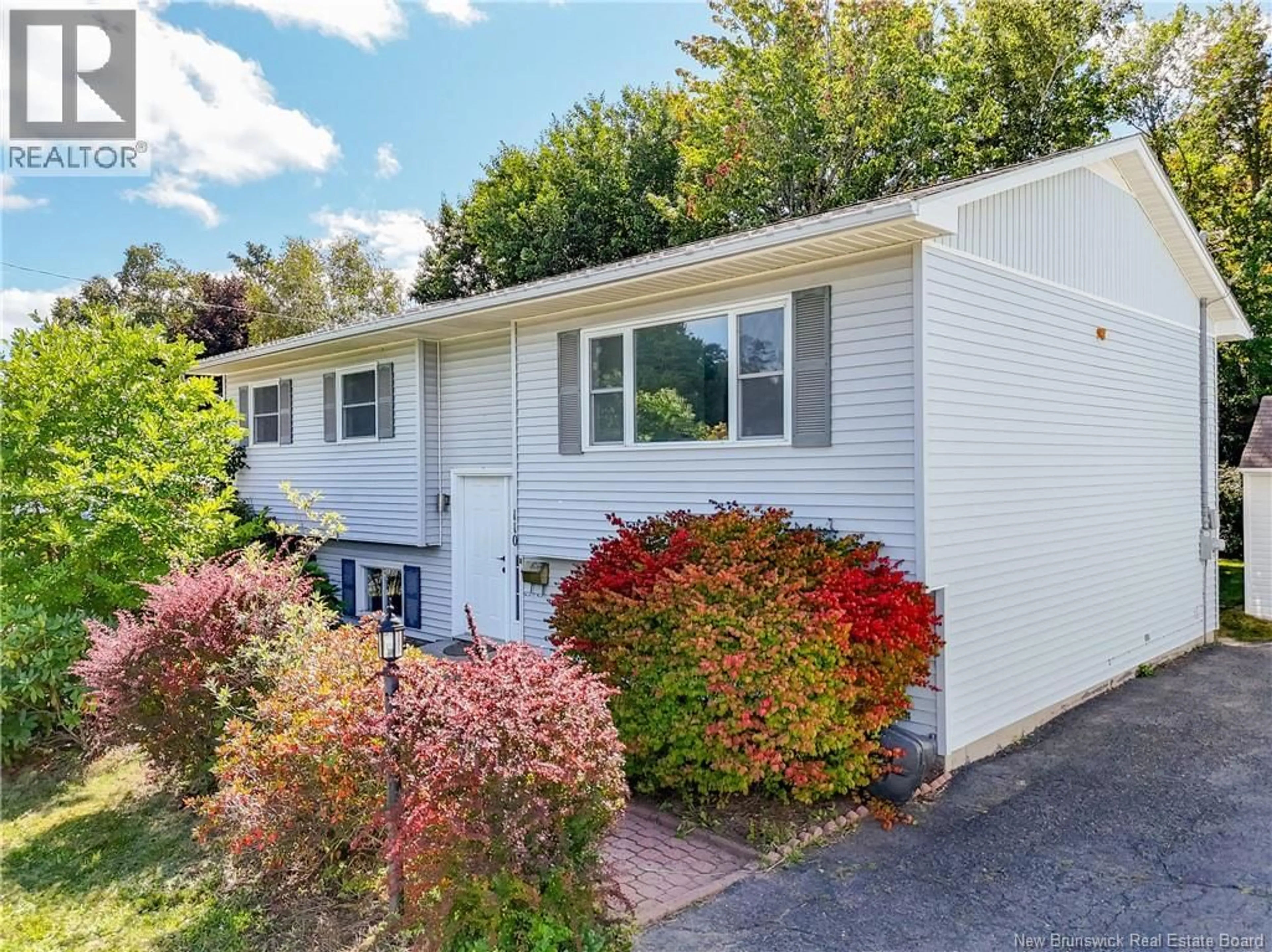Home with vinyl exterior material, street for 110 CHANDLER DRIVE, Fredericton New Brunswick E3B5S7