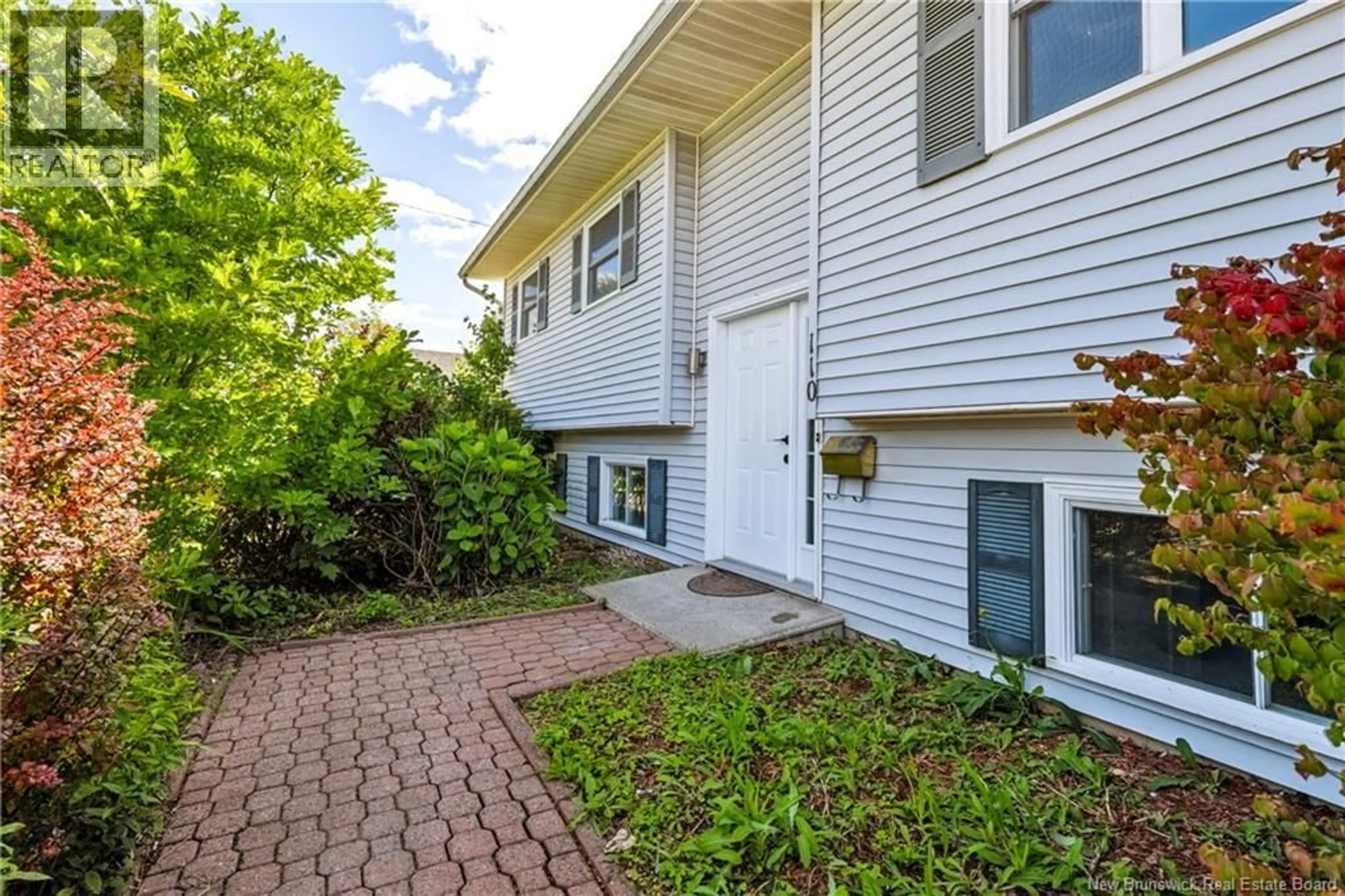 Home with vinyl exterior material, street for 110 CHANDLER DRIVE, Fredericton New Brunswick E3B5S7